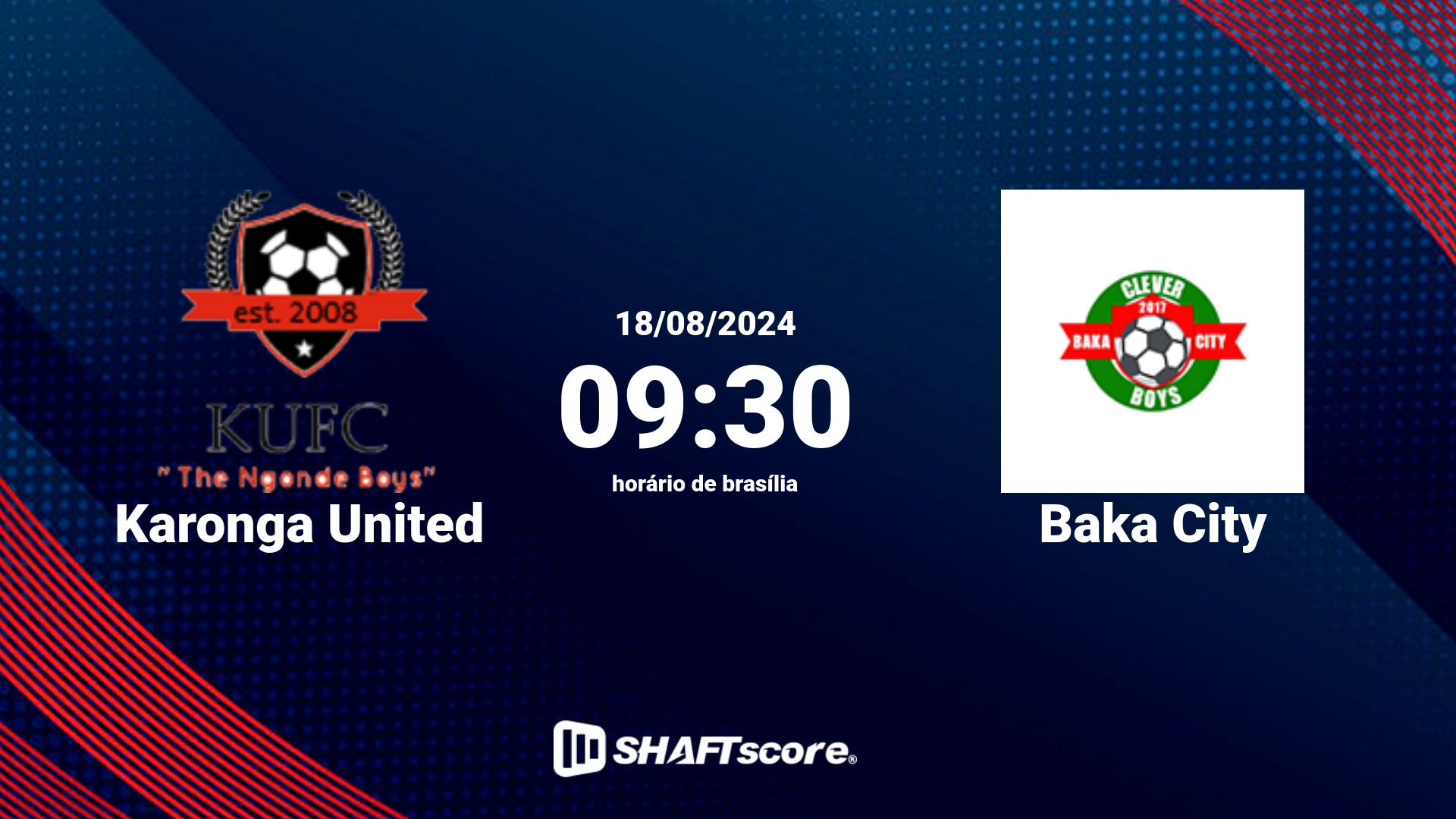 Estatísticas do jogo Karonga United vs Baka City 18.08 09:30