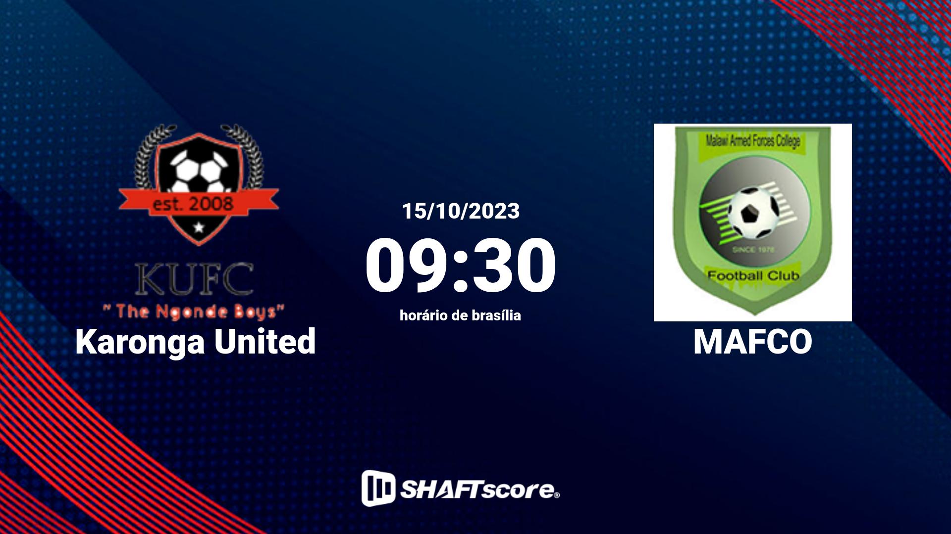 Estatísticas do jogo Karonga United vs MAFCO 15.10 09:30