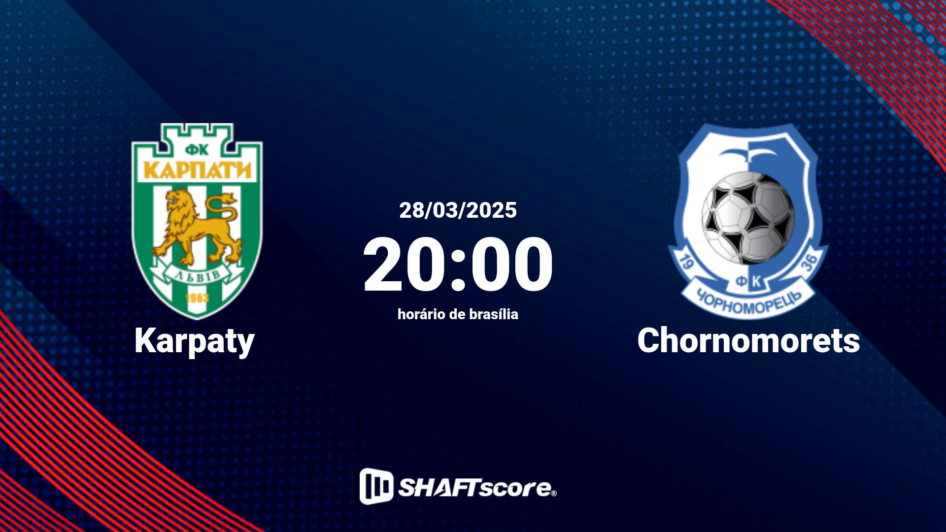 Estatísticas do jogo Karpaty vs Chornomorets 28.03 20:00