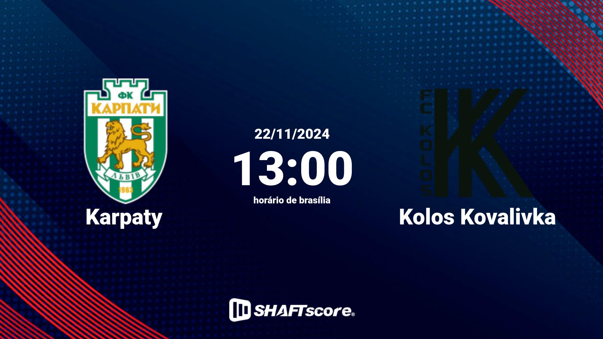 Estatísticas do jogo Karpaty vs Kolos Kovalivka 22.11 13:00