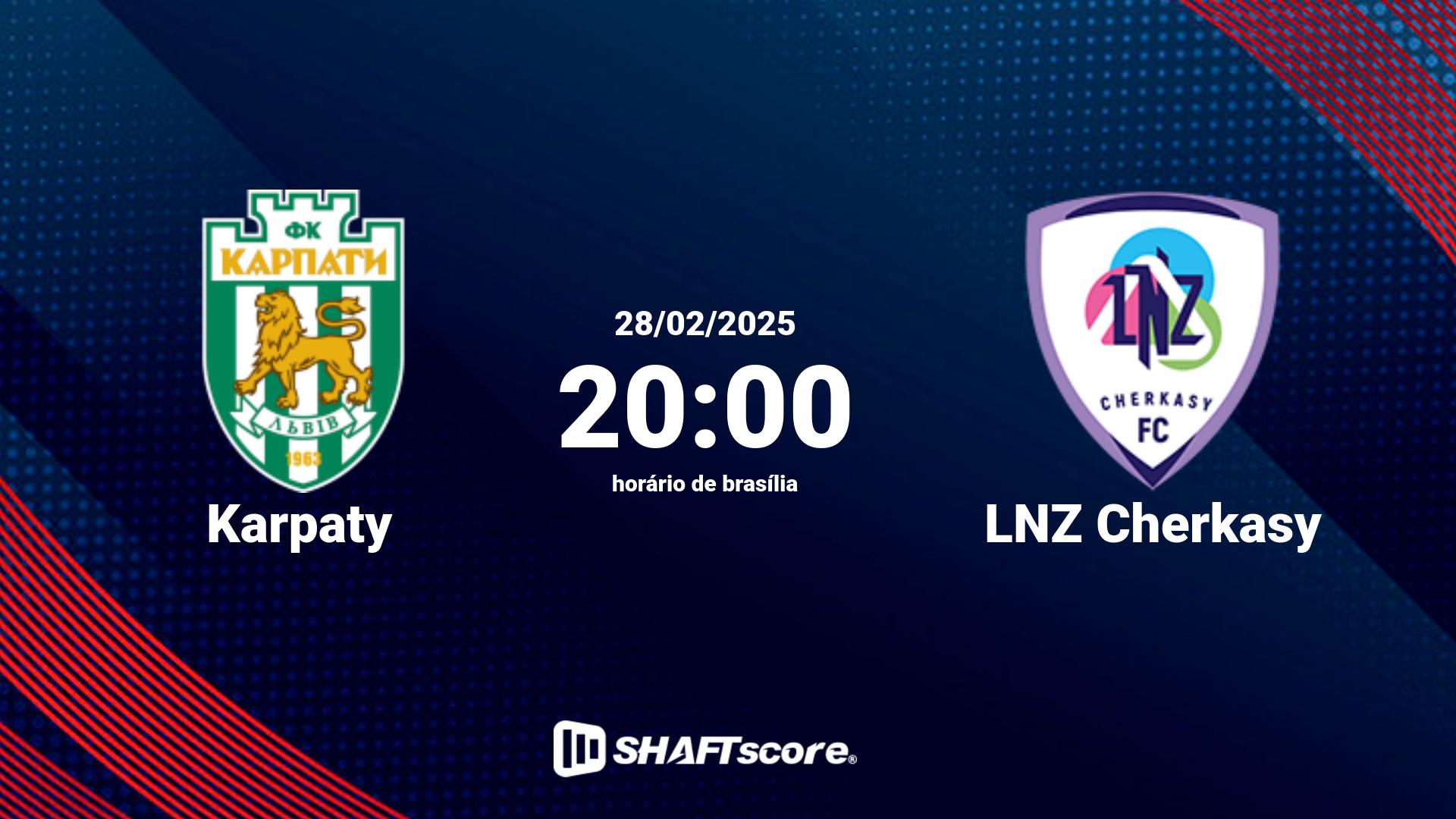 Estatísticas do jogo Karpaty vs LNZ Cherkasy 28.02 20:00