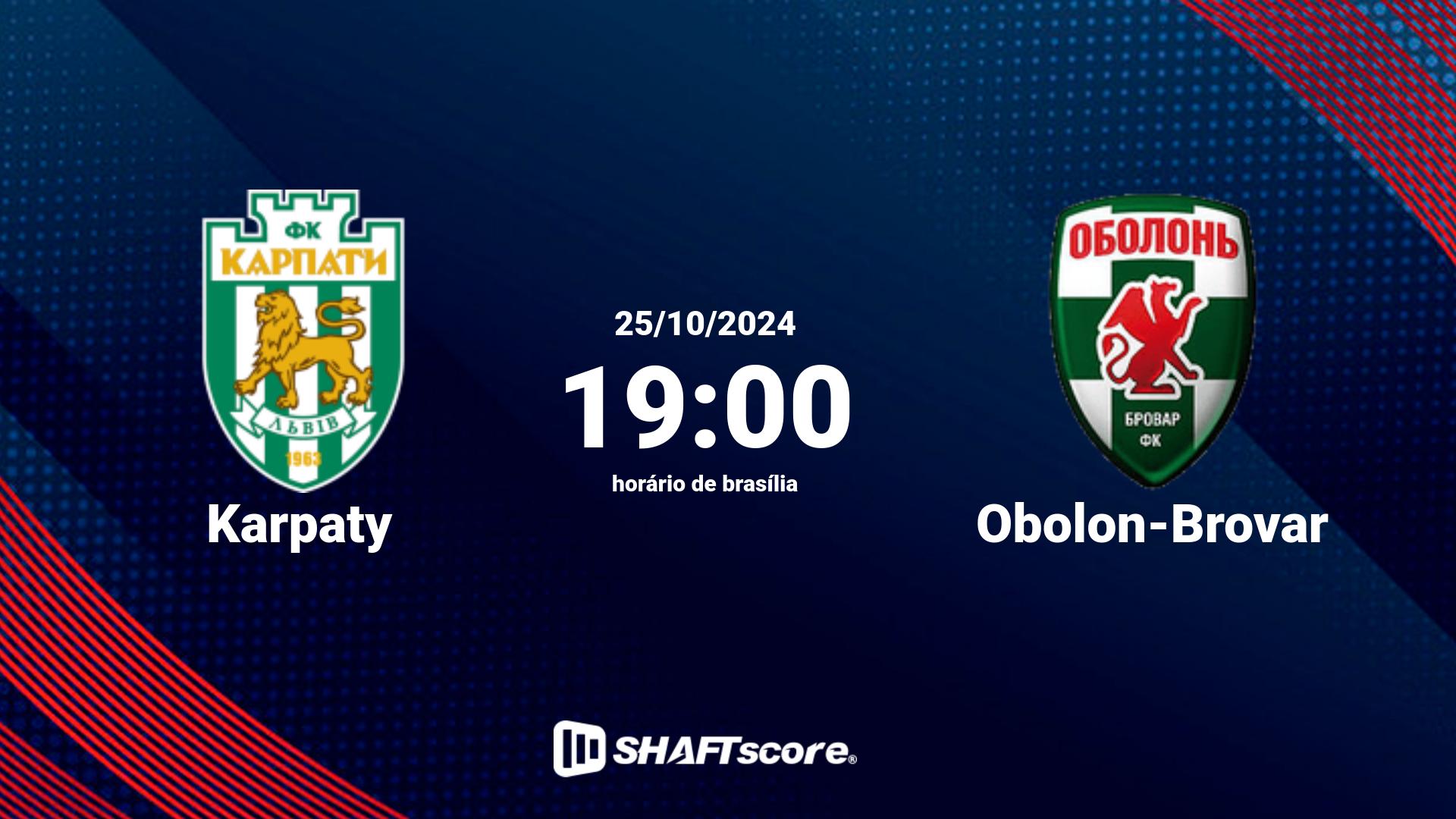 Estatísticas do jogo Karpaty vs Obolon-Brovar 25.10 19:00