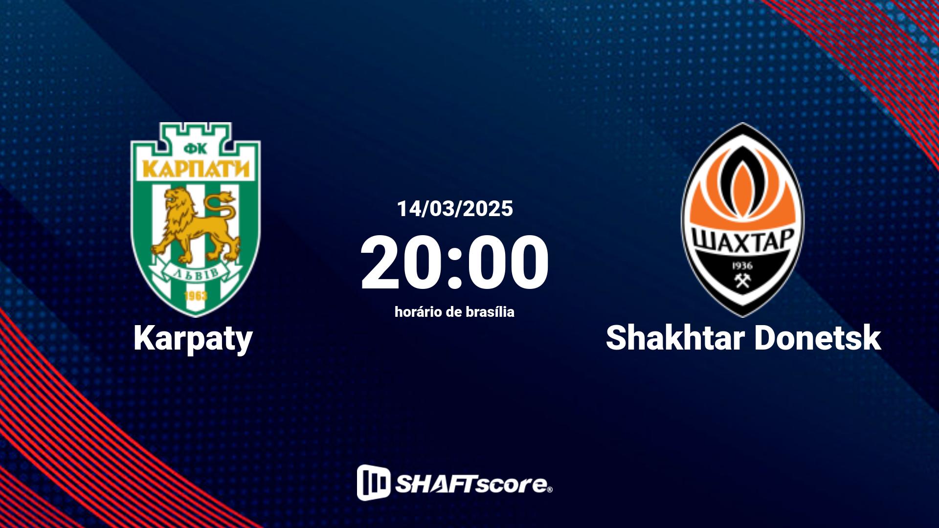 Estatísticas do jogo Karpaty vs Shakhtar Donetsk 14.03 20:00