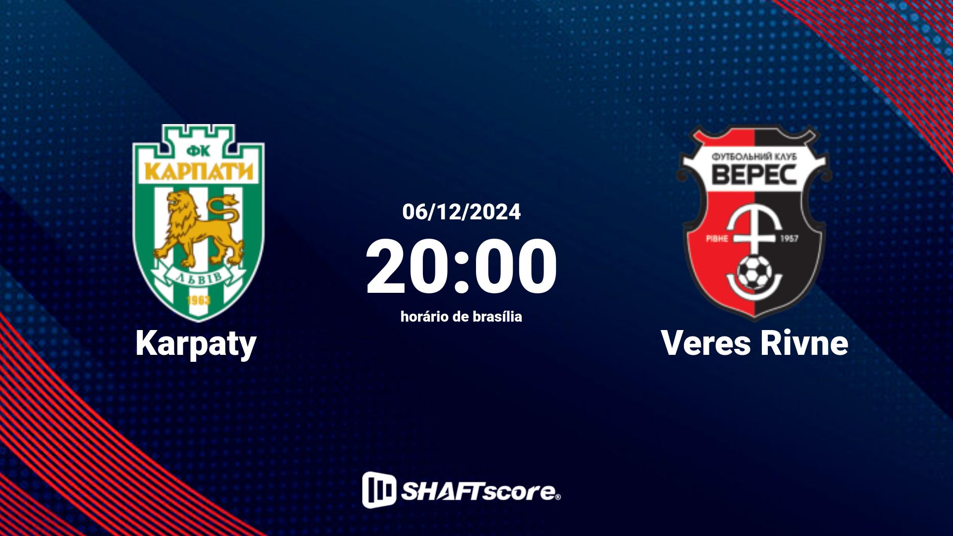 Estatísticas do jogo Karpaty vs Veres Rivne 06.12 20:00