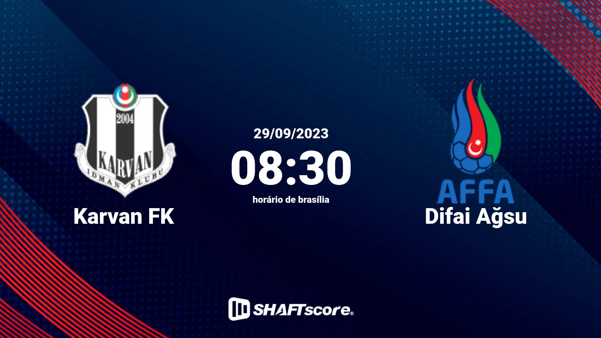 Estatísticas do jogo Karvan FK vs Difai Ağsu 29.09 08:30