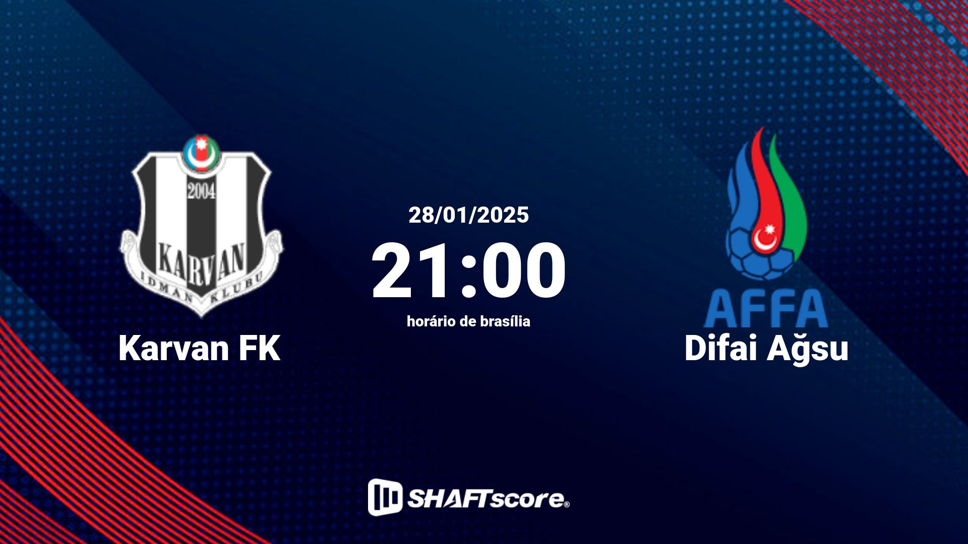 Estatísticas do jogo Karvan FK vs Difai Ağsu 28.01 21:00