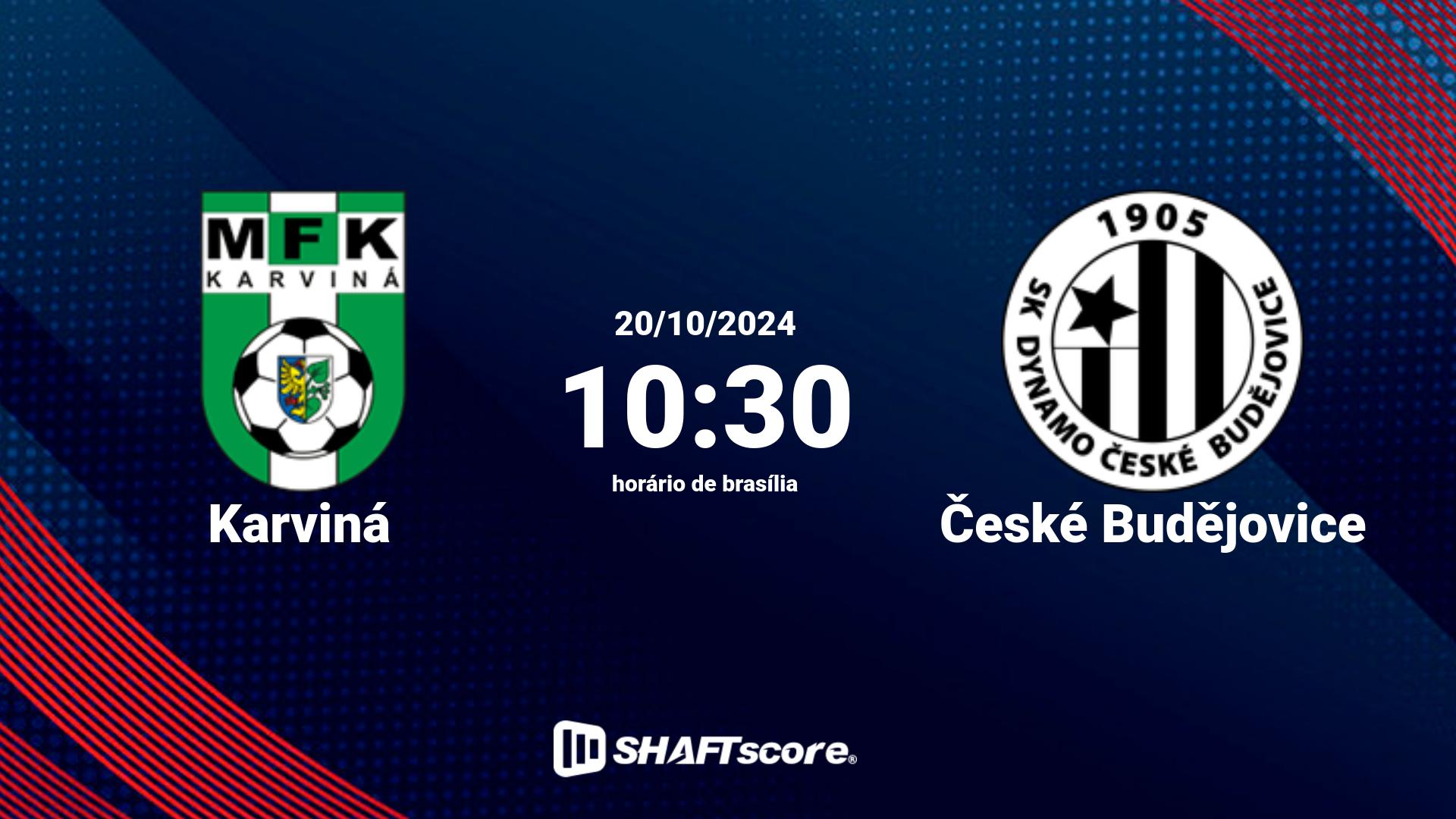 Estatísticas do jogo Karviná vs České Budějovice 20.10 10:30