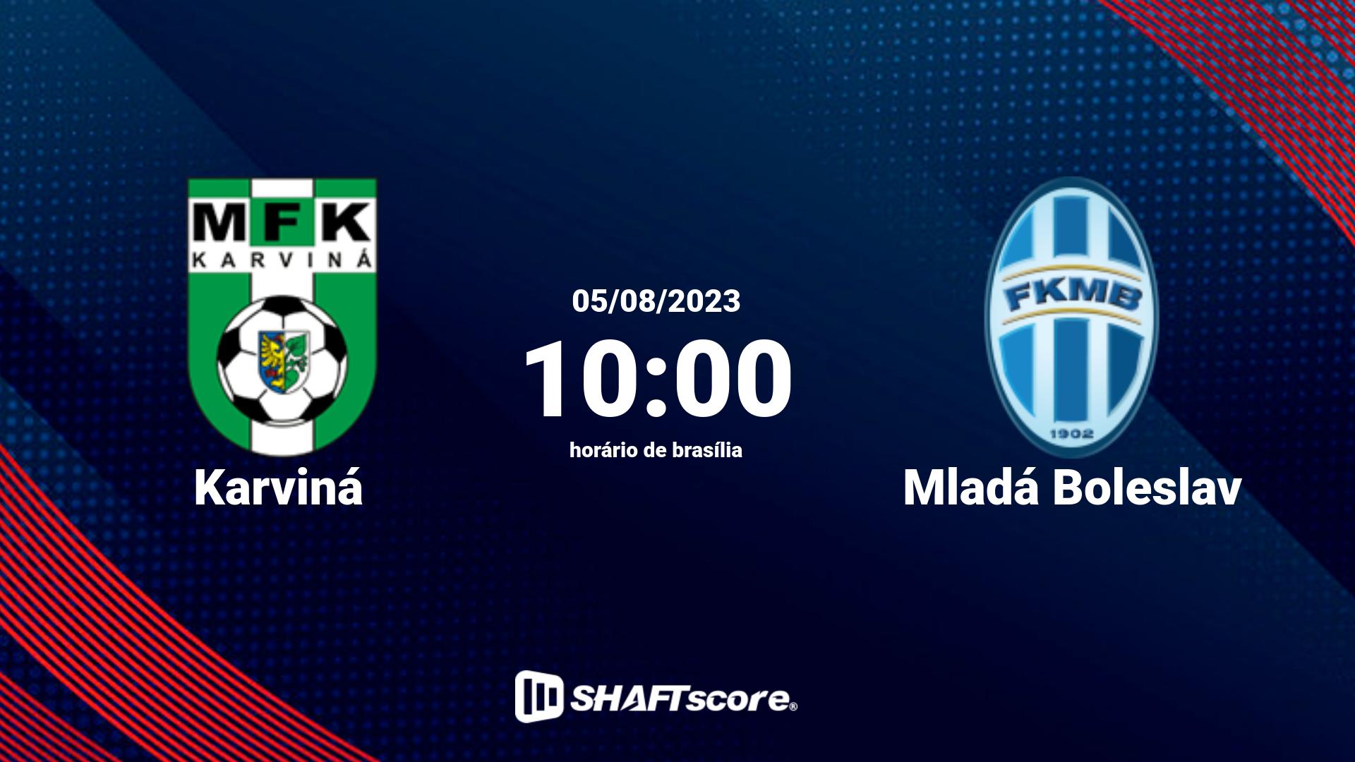 Estatísticas do jogo Karviná vs Mladá Boleslav 05.08 10:00