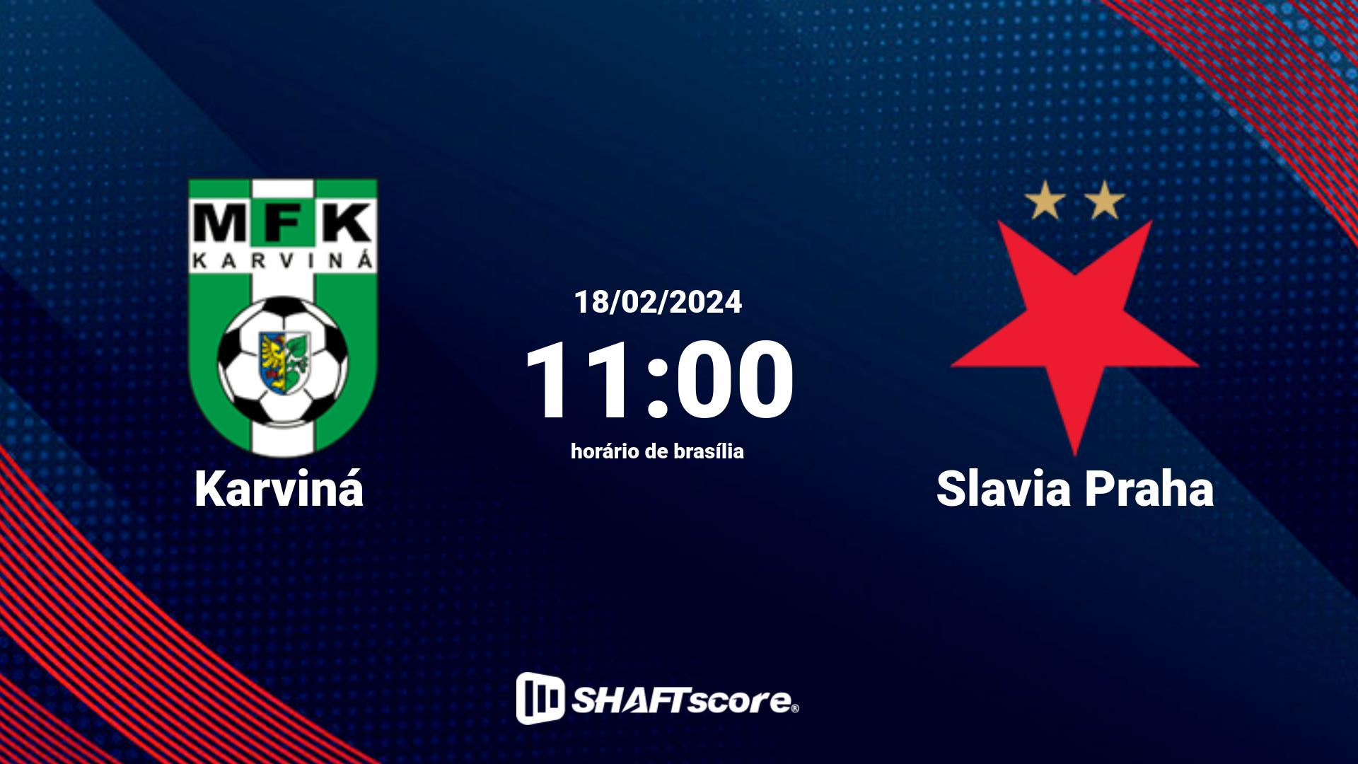 Estatísticas do jogo Karviná vs Slavia Praha 18.02 11:00