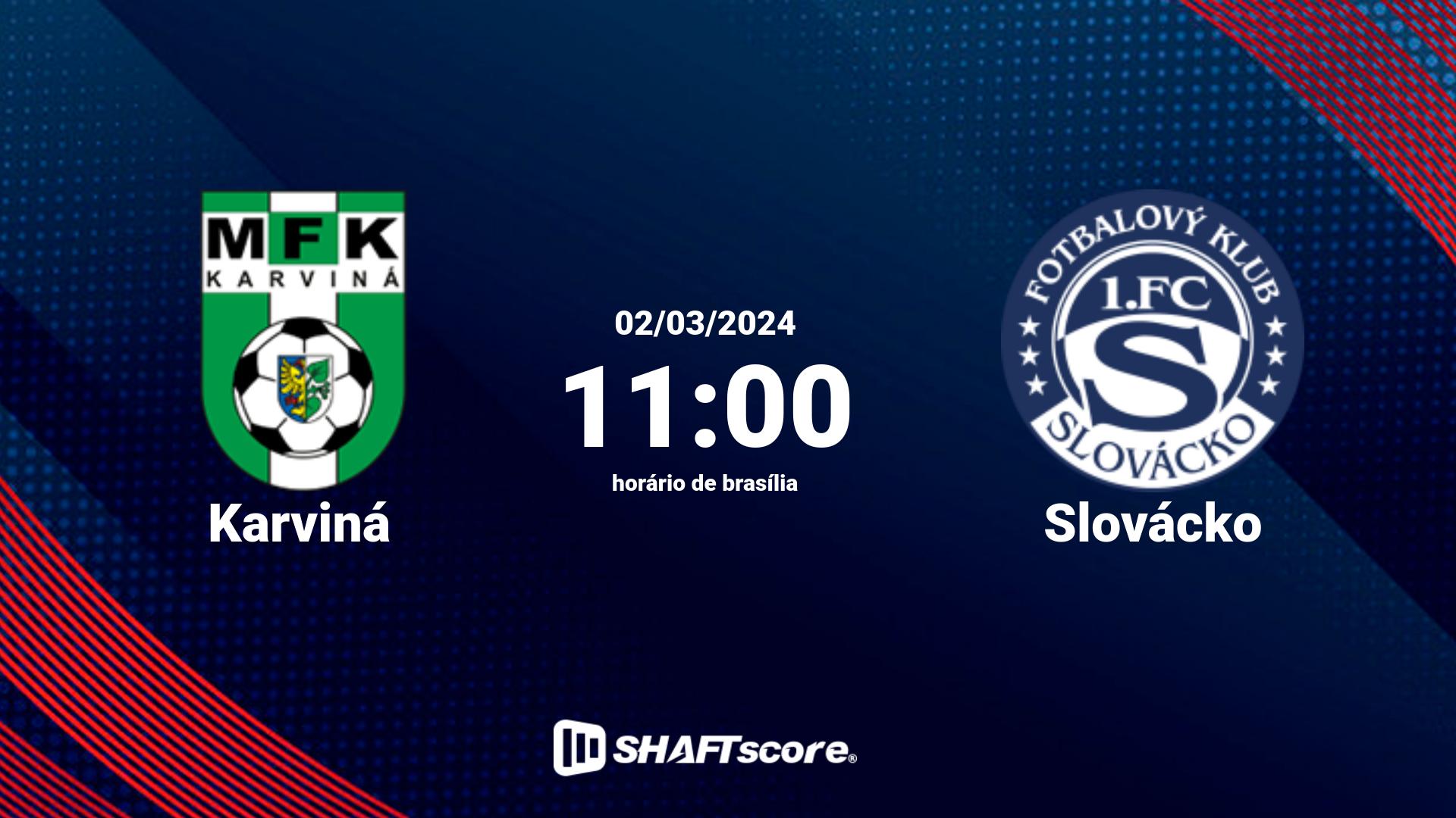 Estatísticas do jogo Karviná vs Slovácko 02.03 11:00