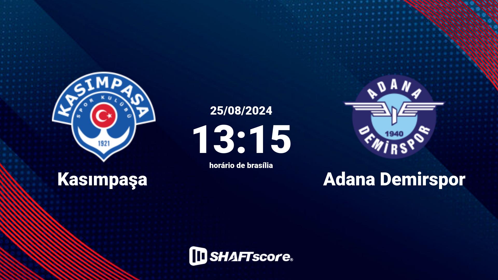 Estatísticas do jogo Kasımpaşa vs Adana Demirspor 25.08 13:15