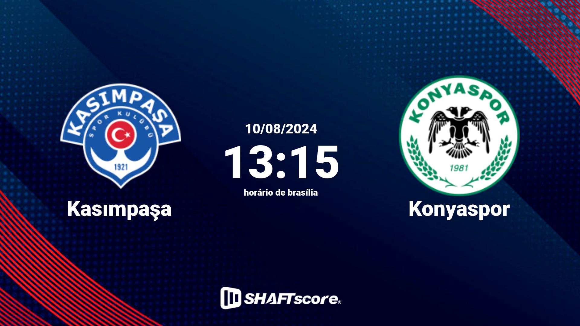 Estatísticas do jogo Kasımpaşa vs Konyaspor 10.08 13:15