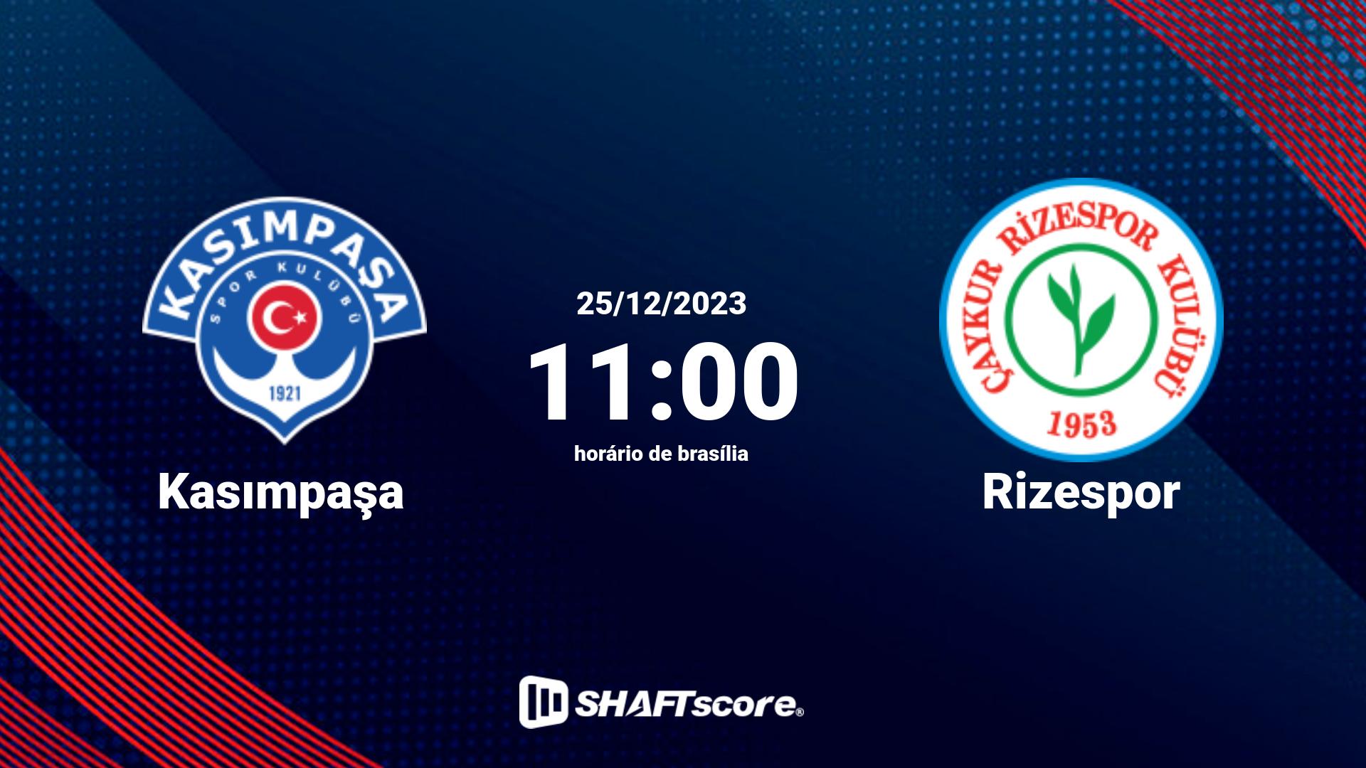 Estatísticas do jogo Kasımpaşa vs Rizespor 25.12 11:00