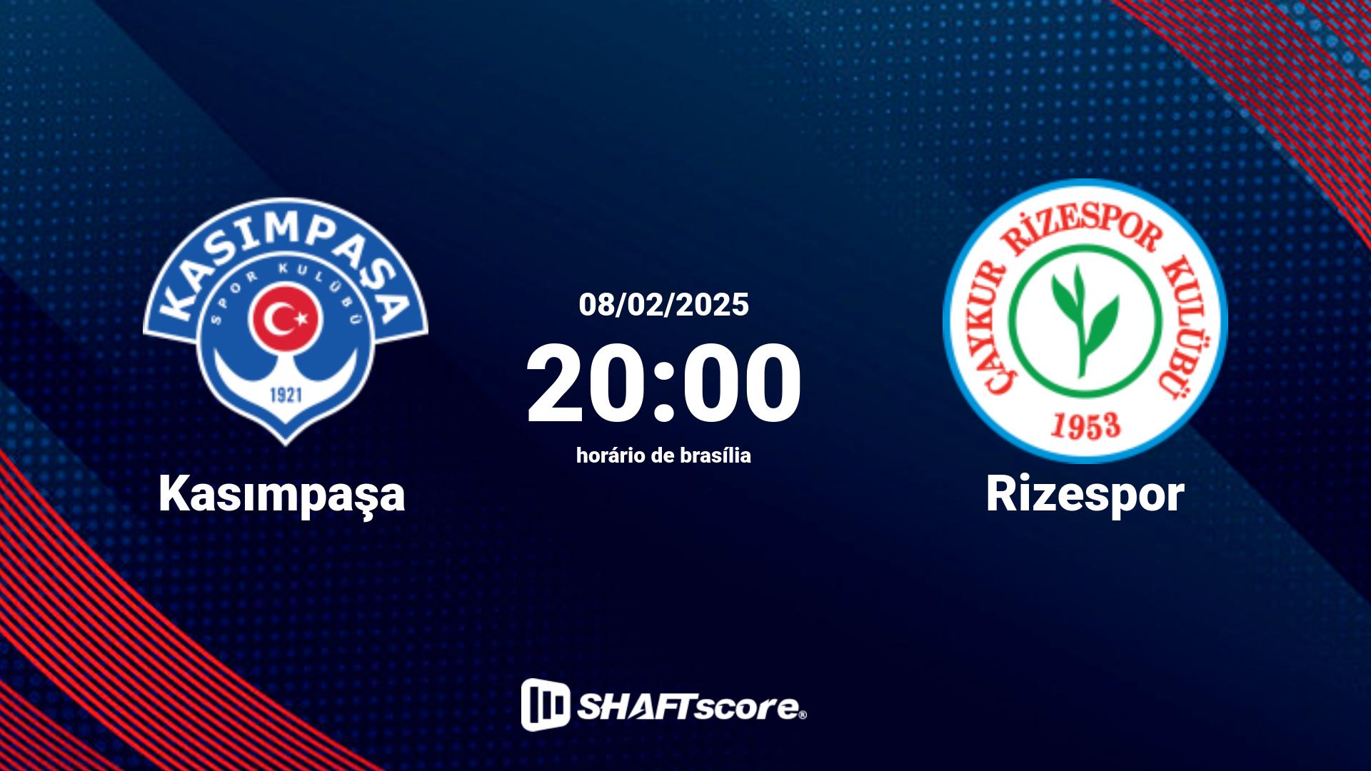 Estatísticas do jogo Kasımpaşa vs Rizespor 08.02 20:00