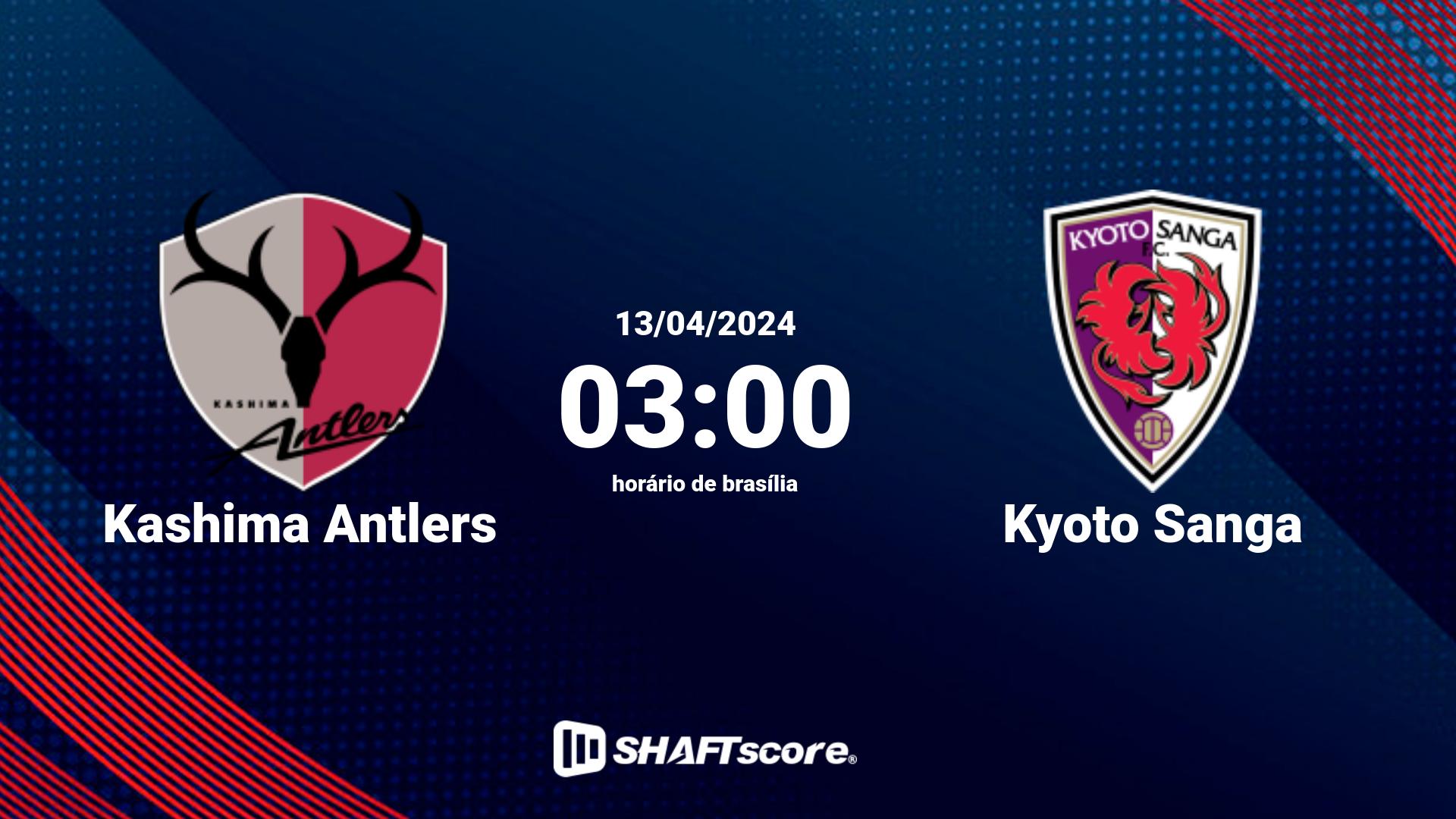 Estatísticas do jogo Kashima Antlers vs Kyoto Sanga 13.04 03:00