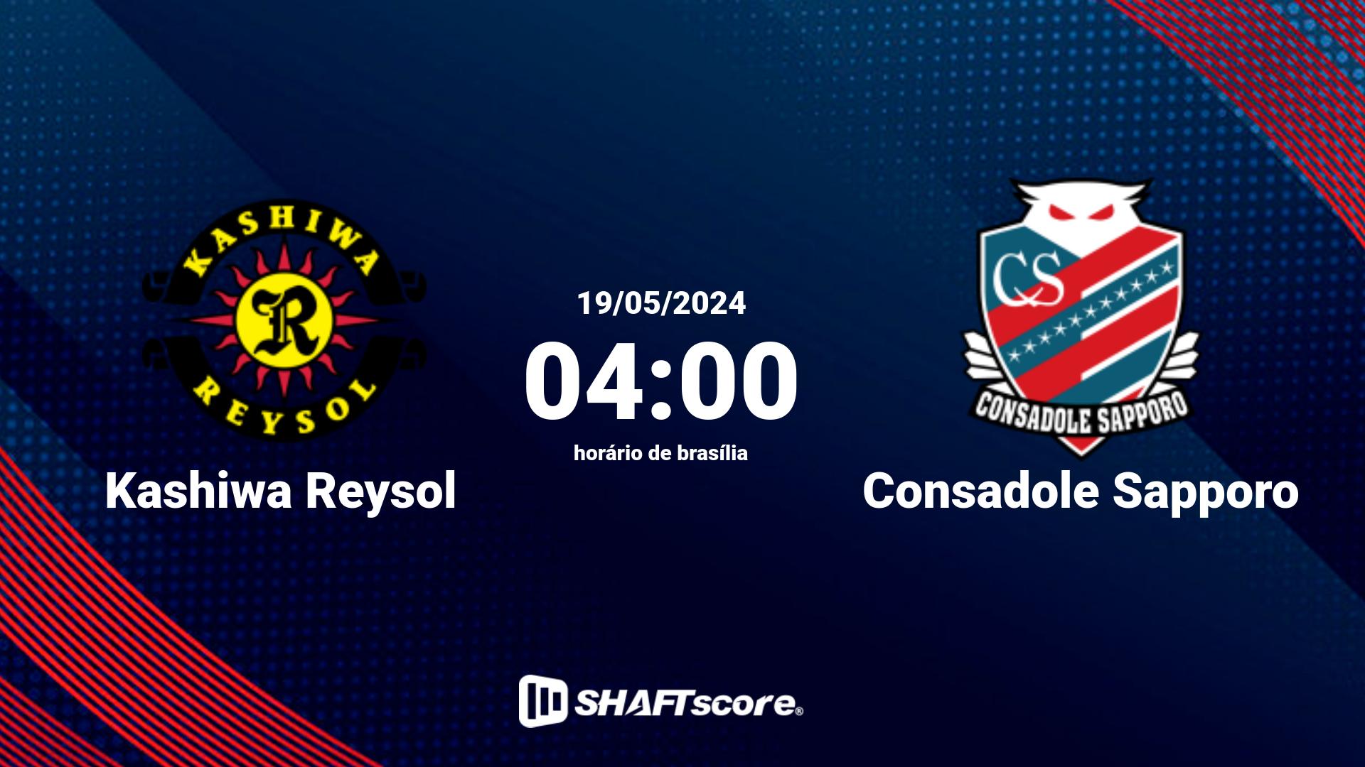 Estatísticas do jogo Kashiwa Reysol vs Consadole Sapporo 19.05 04:00