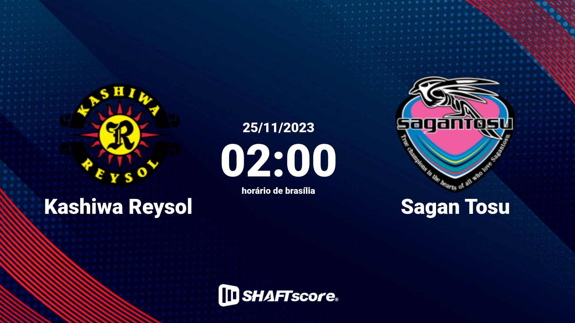 Estatísticas do jogo Kashiwa Reysol vs Sagan Tosu 25.11 02:00