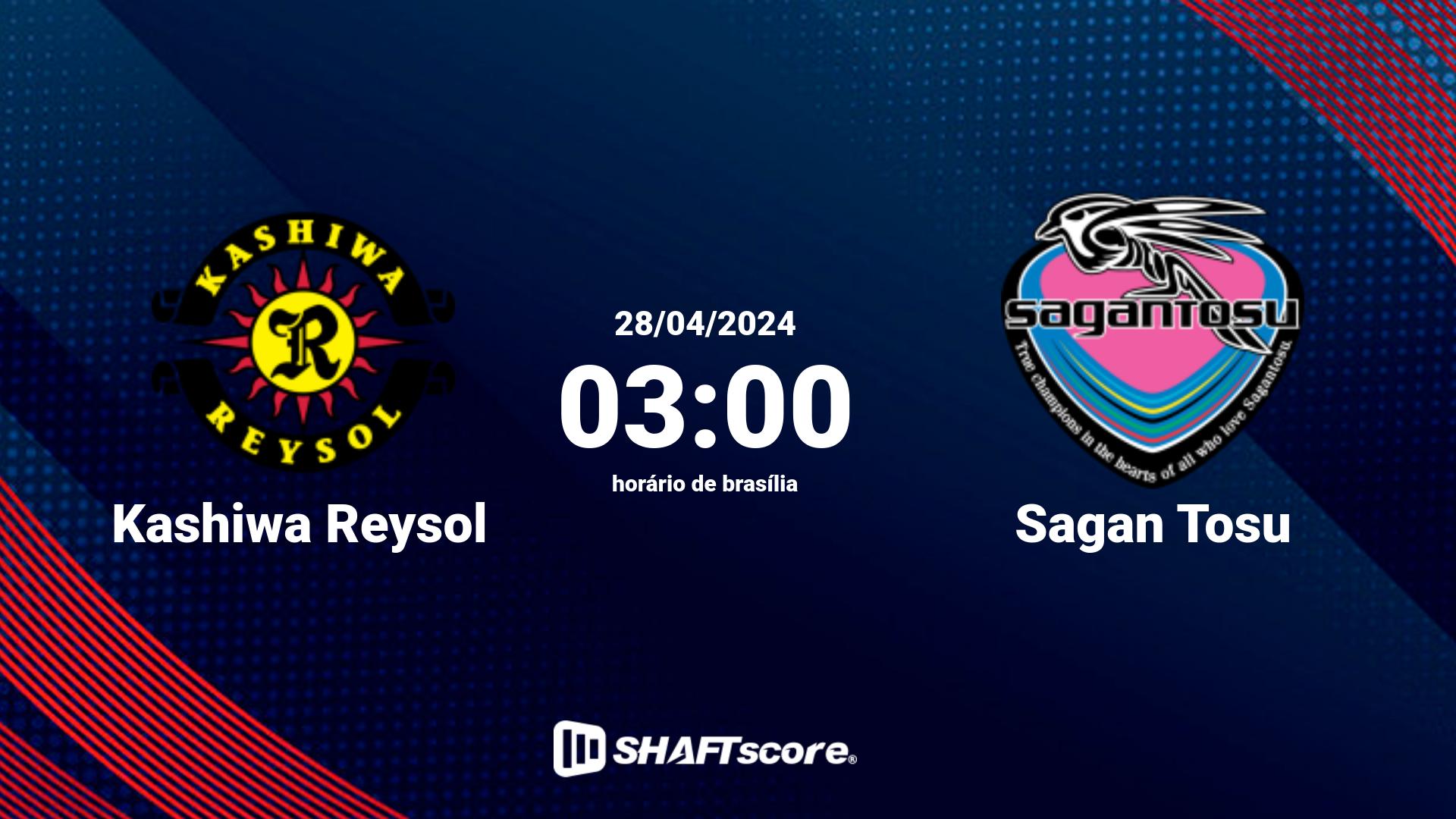 Estatísticas do jogo Kashiwa Reysol vs Sagan Tosu 28.04 03:00