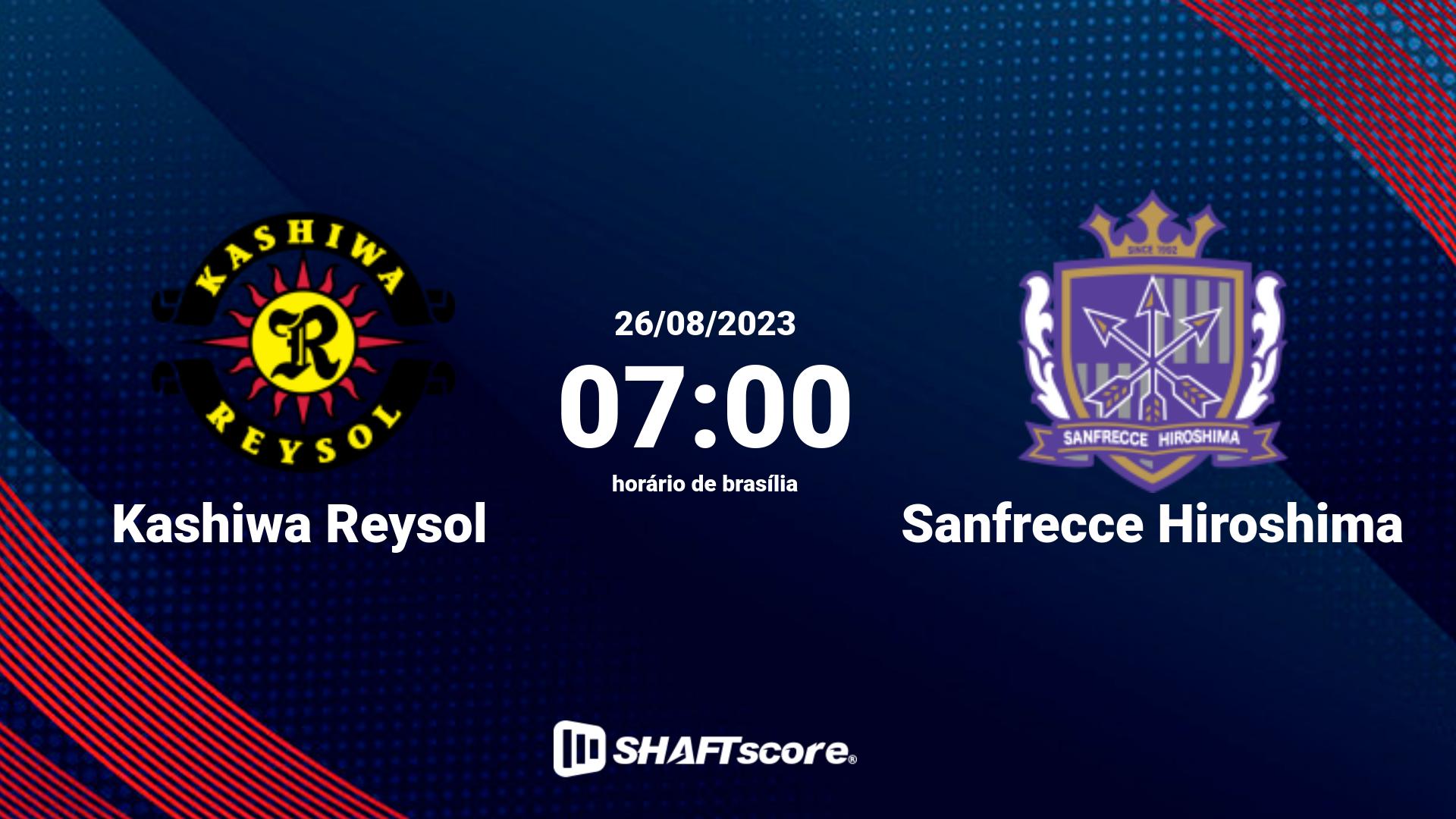 Estatísticas do jogo Kashiwa Reysol vs Sanfrecce Hiroshima 26.08 07:00