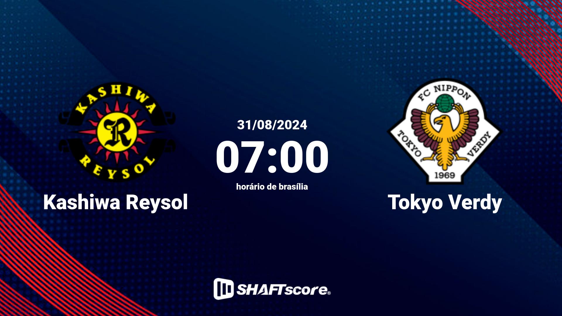 Estatísticas do jogo Kashiwa Reysol vs Tokyo Verdy 31.08 07:00