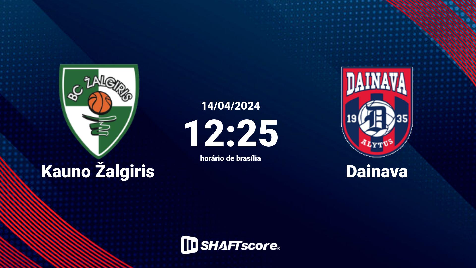 Estatísticas do jogo Kauno Žalgiris vs Dainava 14.04 12:25