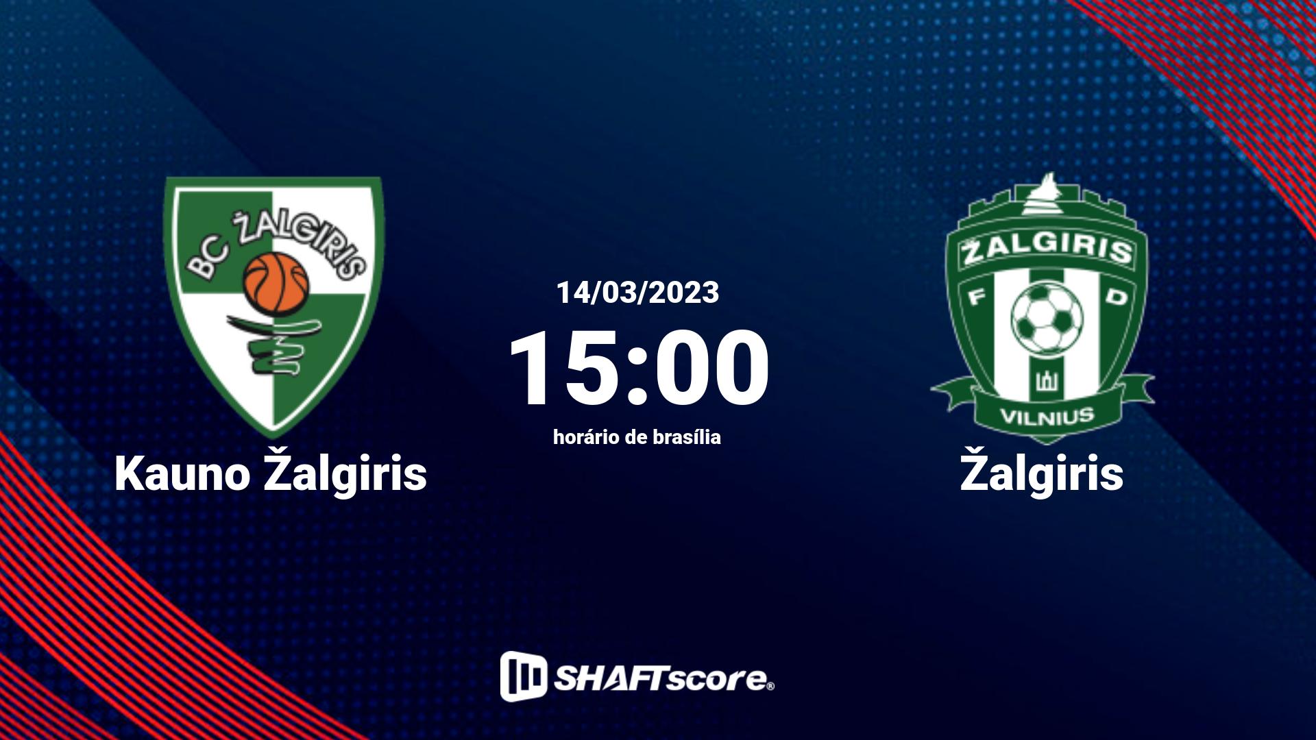 Estatísticas do jogo Kauno Žalgiris vs Žalgiris 14.03 15:00