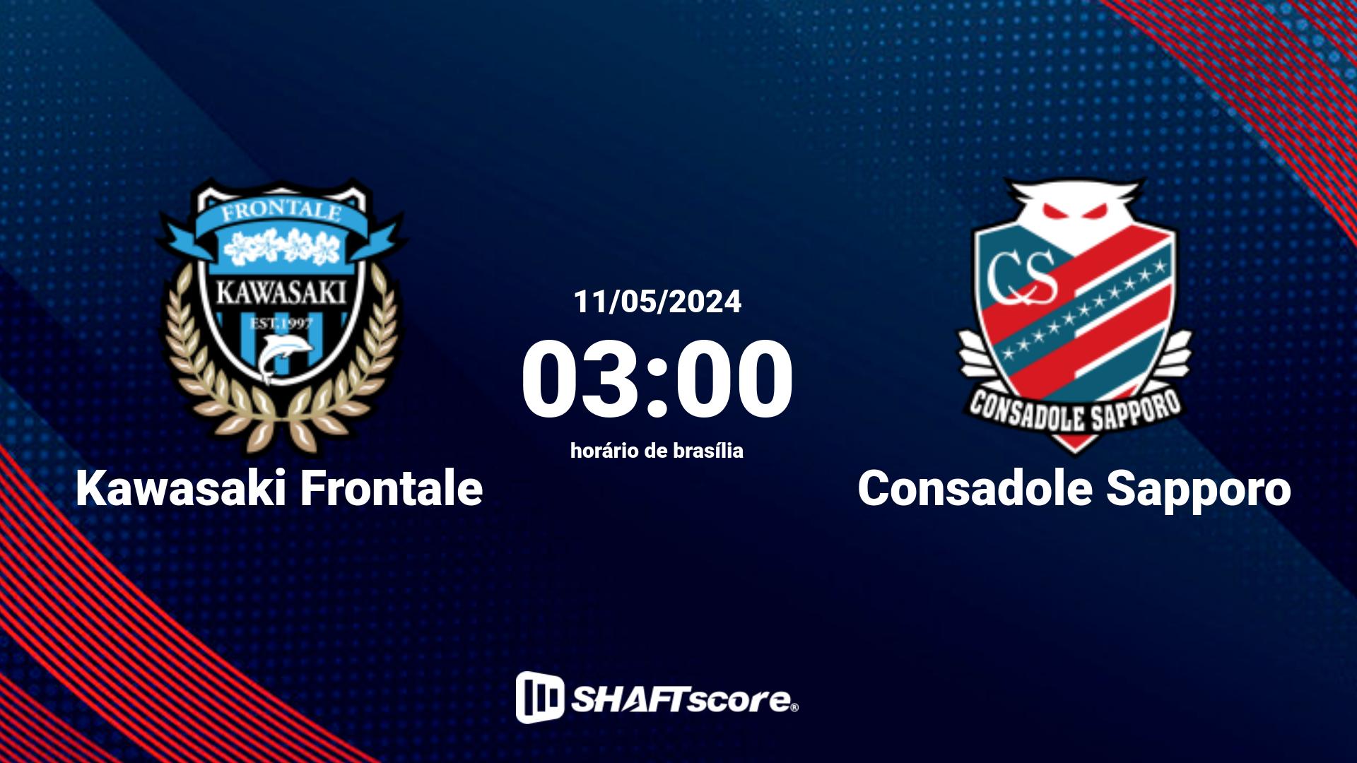 Estatísticas do jogo Kawasaki Frontale vs Consadole Sapporo 11.05 03:00