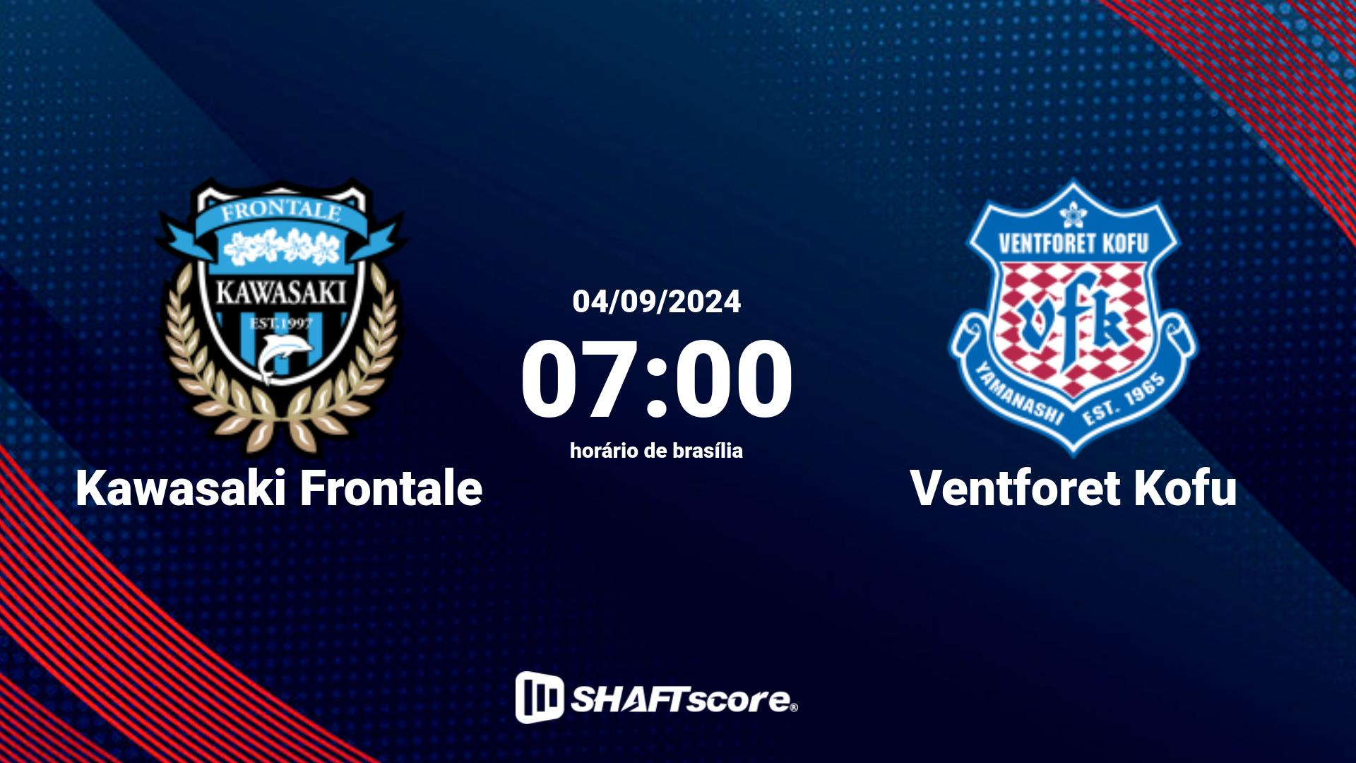 Estatísticas do jogo Kawasaki Frontale vs Ventforet Kofu 04.09 07:00