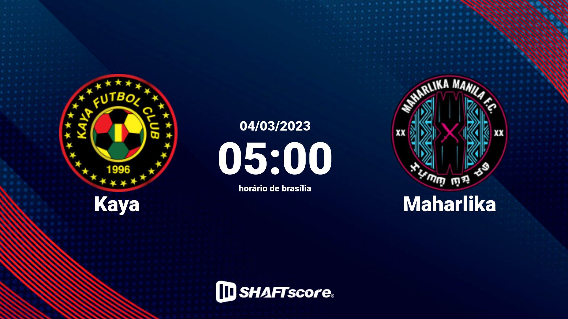 Estatísticas do jogo Kaya vs Maharlika 04.03 05:00