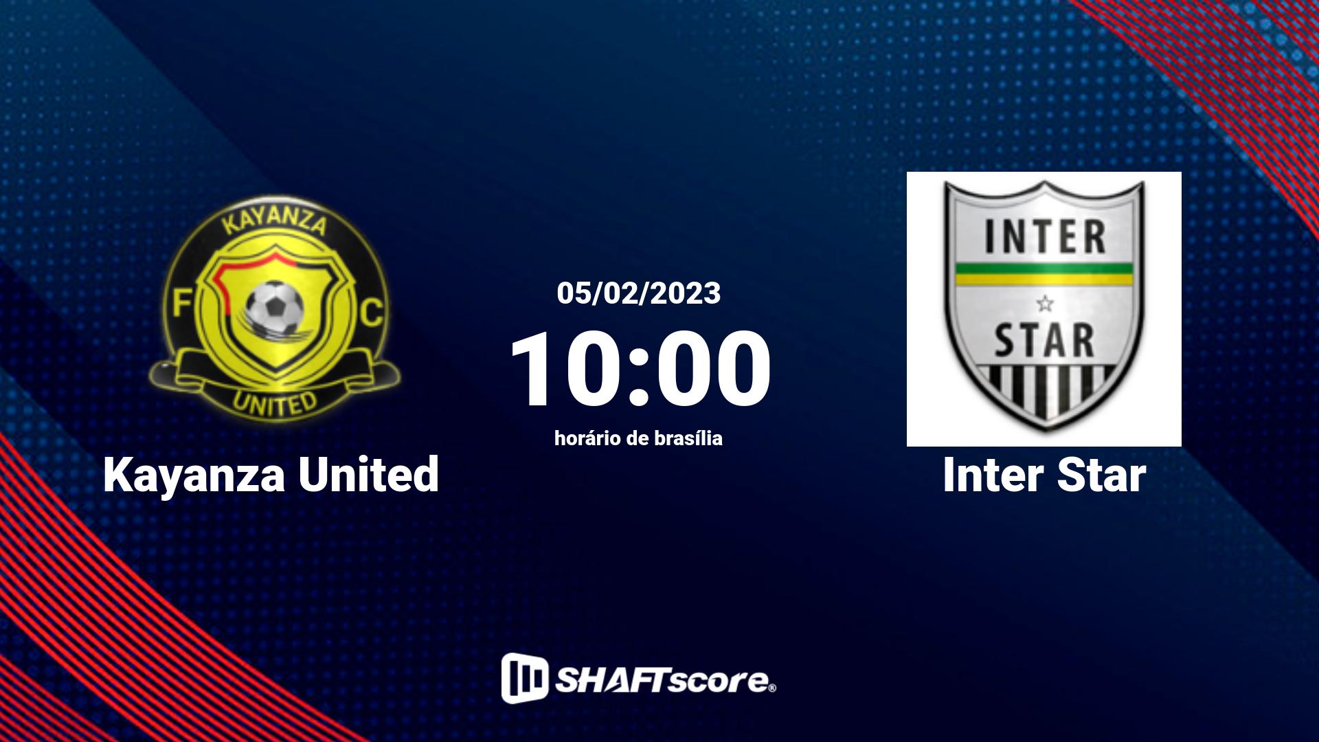 Estatísticas do jogo Kayanza United vs Inter Star 05.02 10:00