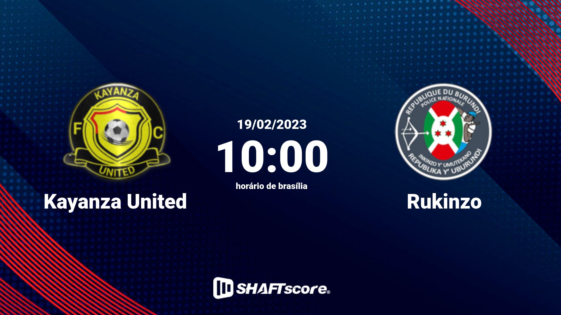 Estatísticas do jogo Kayanza United vs Rukinzo 19.02 10:00