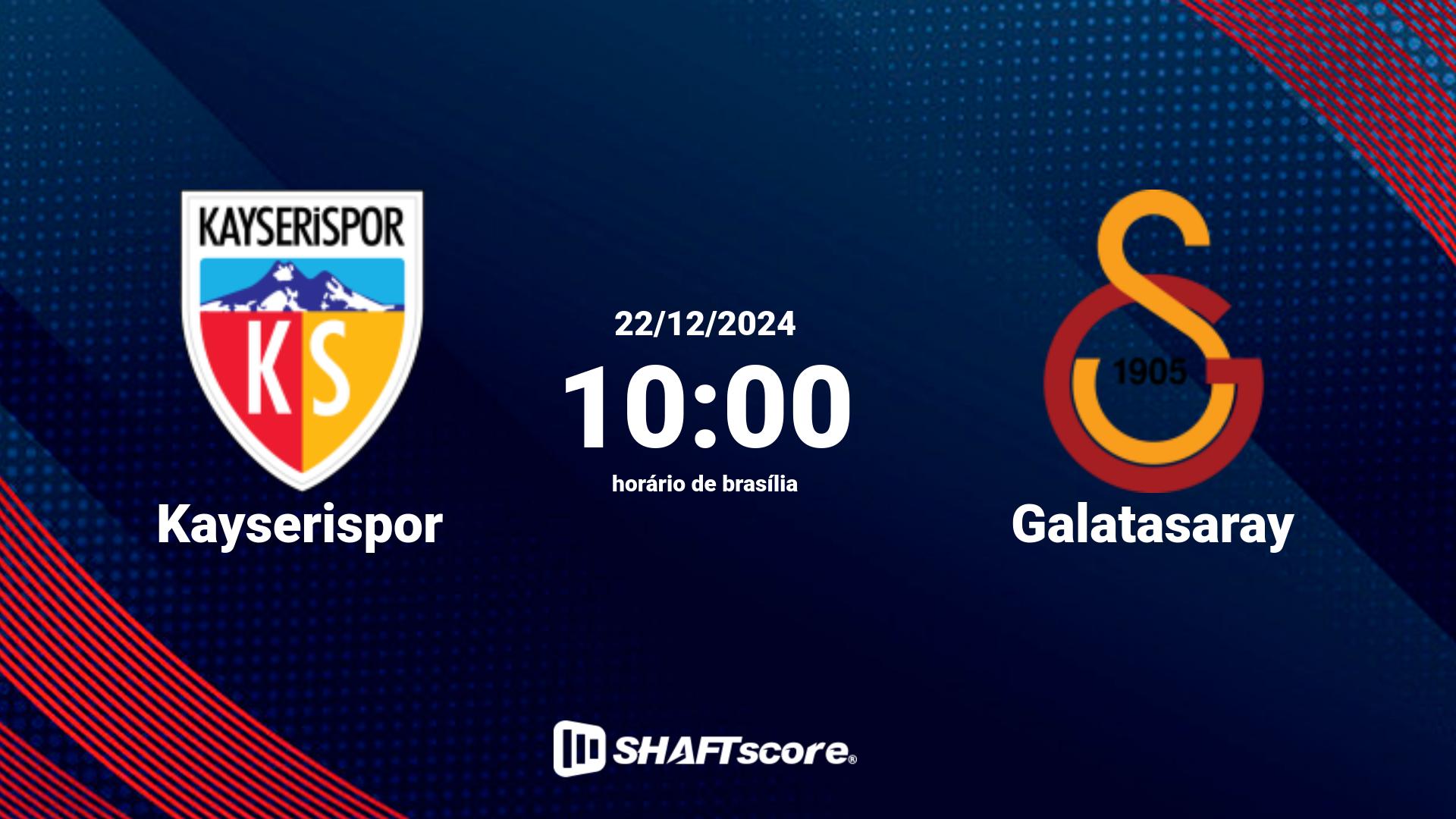 Estatísticas do jogo Kayserispor vs Galatasaray 22.12 10:00