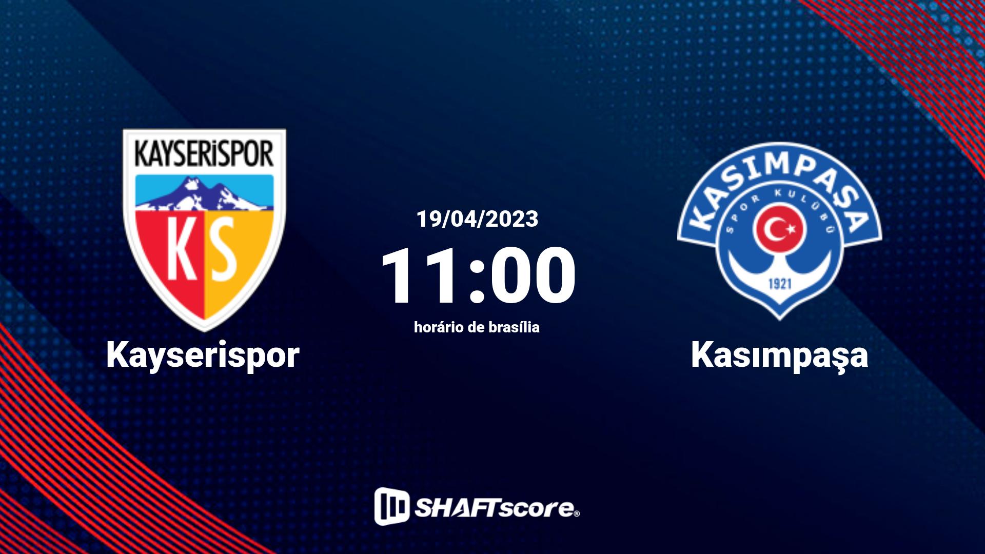 Estatísticas do jogo Kayserispor vs Kasımpaşa 19.04 11:00