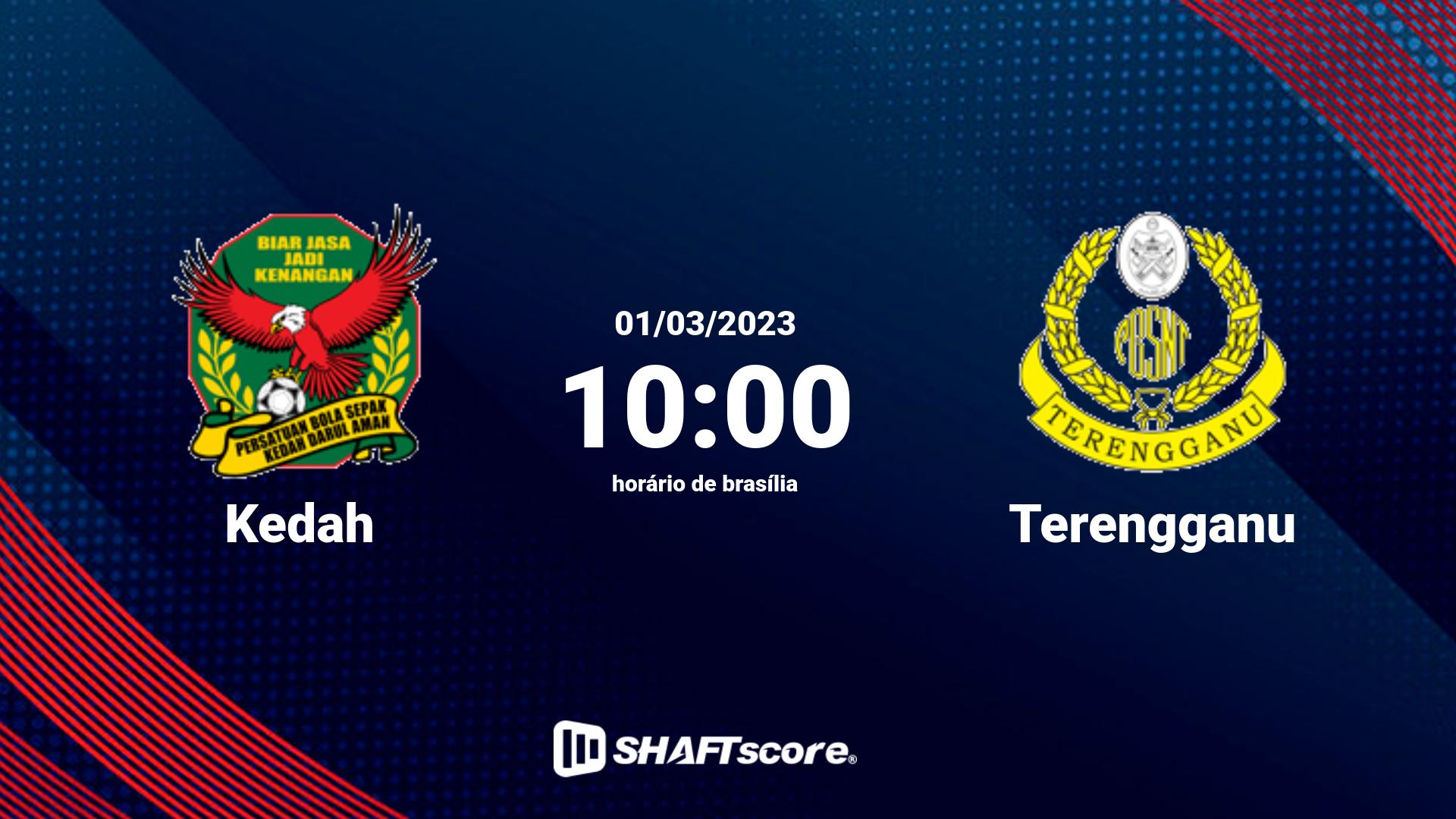 Estatísticas do jogo Kedah vs Terengganu 01.03 10:00