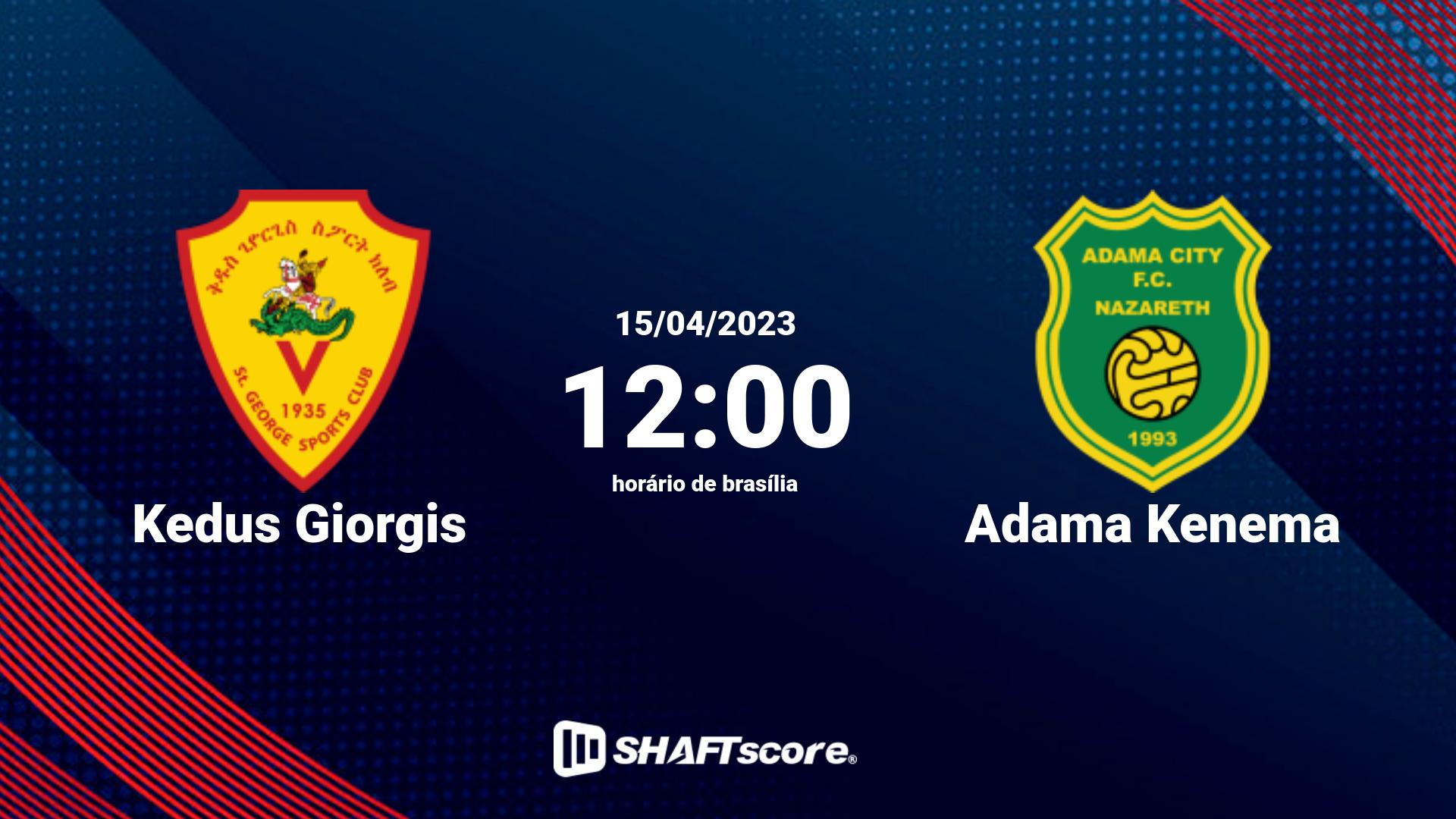 Estatísticas do jogo Kedus Giorgis vs Adama Kenema 15.04 12:00