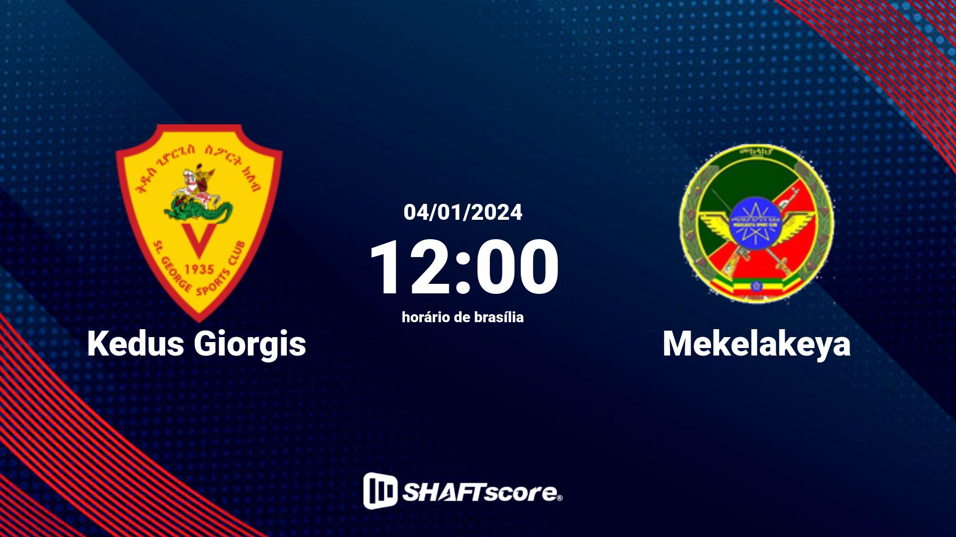 Estatísticas do jogo Kedus Giorgis vs Mekelakeya 04.01 12:00