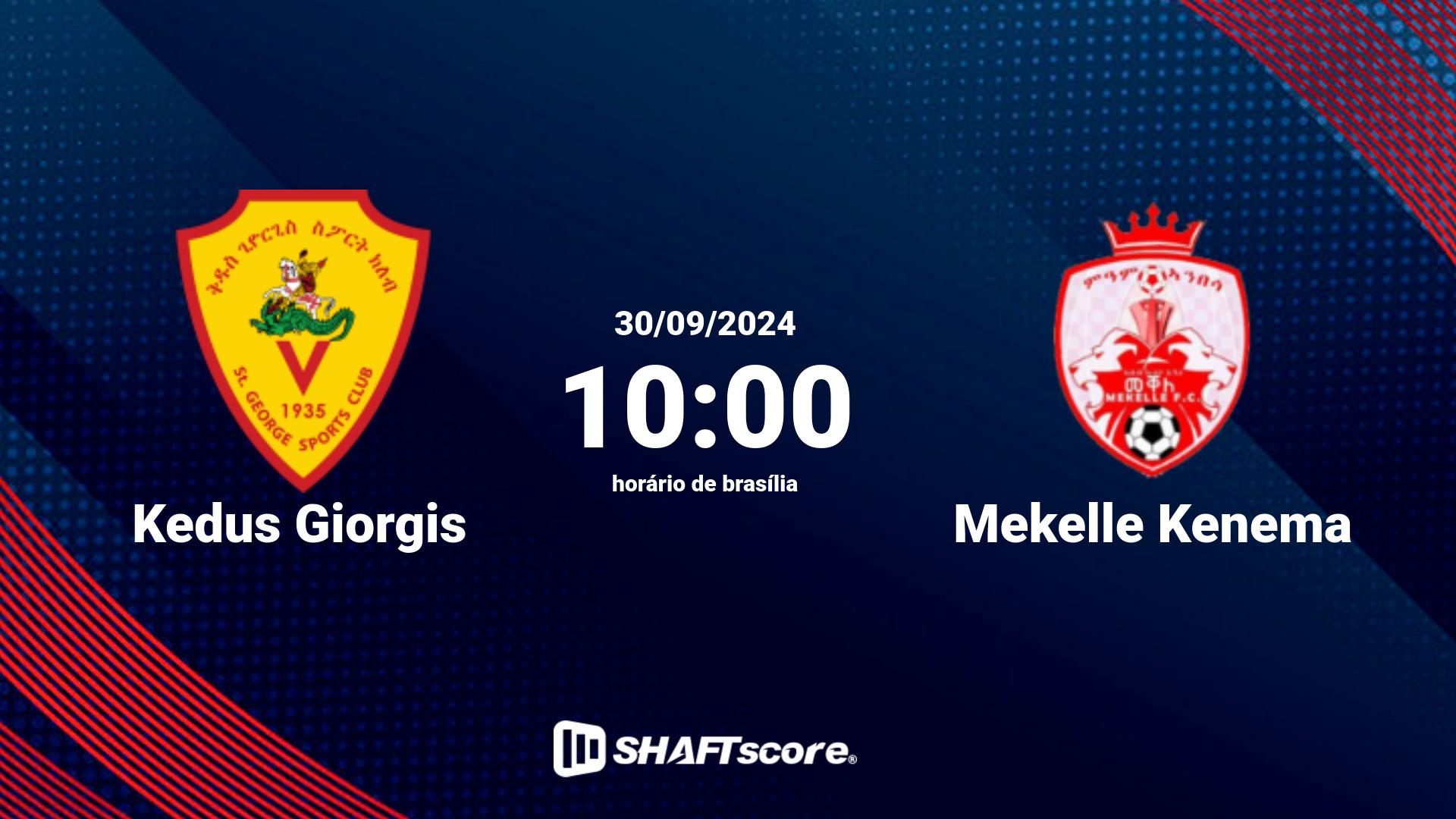 Estatísticas do jogo Kedus Giorgis vs Mekelle Kenema 30.09 10:00