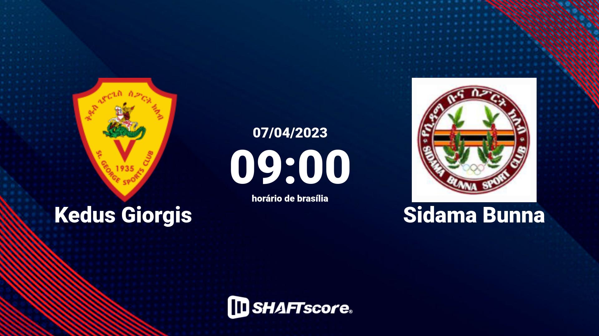 Estatísticas do jogo Kedus Giorgis vs Sidama Bunna 07.04 09:00