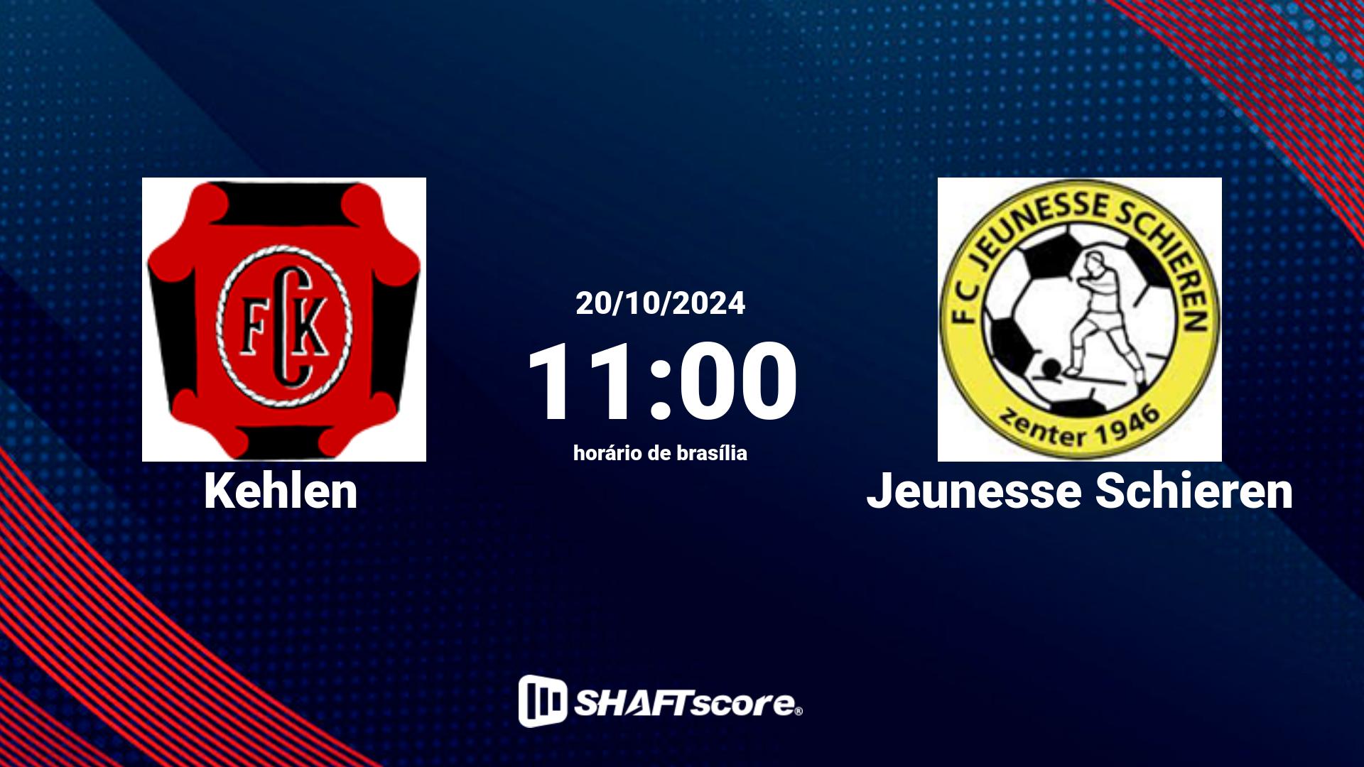 Estatísticas do jogo Kehlen vs Jeunesse Schieren 20.10 11:00