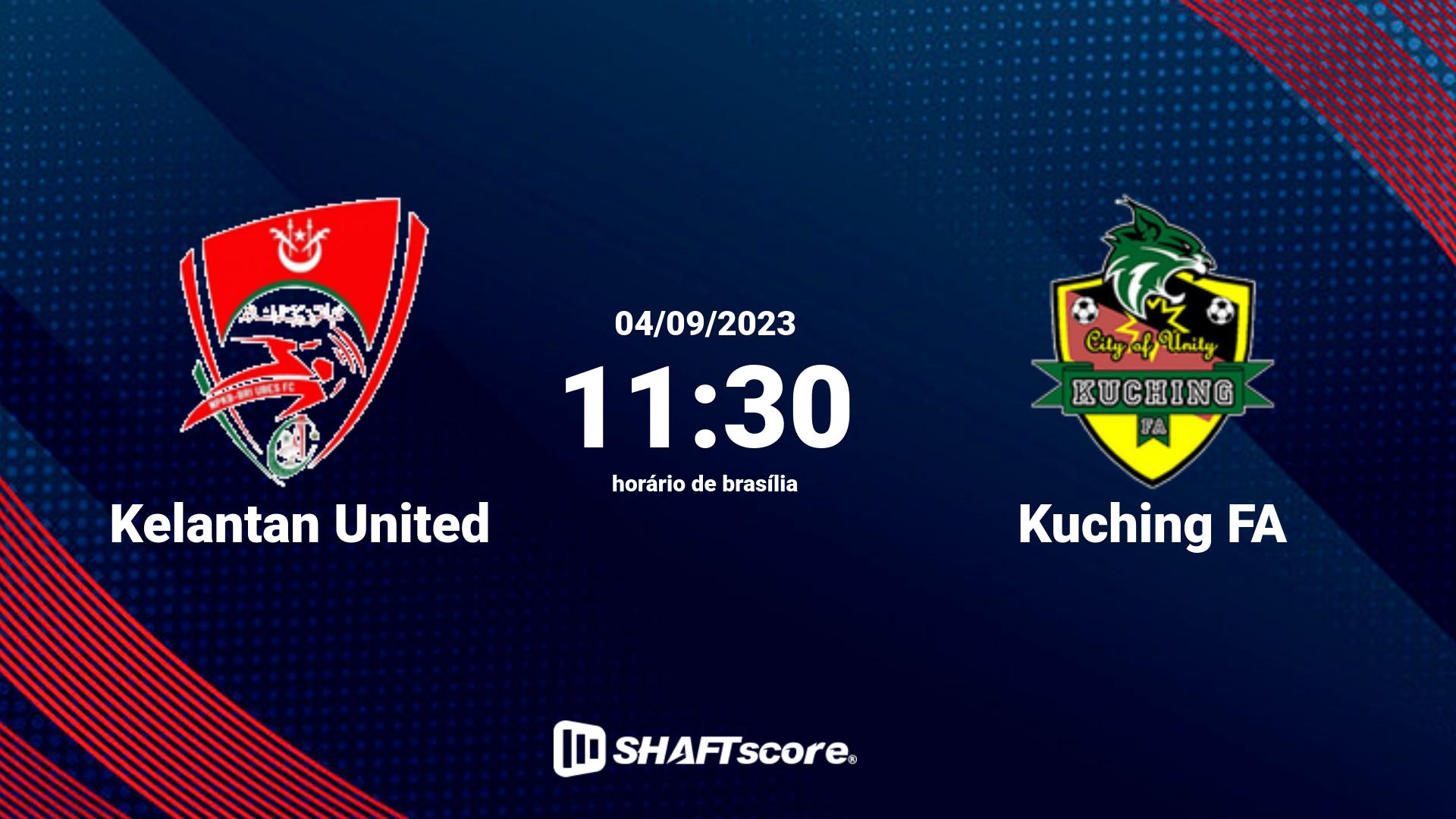 Estatísticas do jogo Kelantan United vs Kuching FA 04.09 11:30