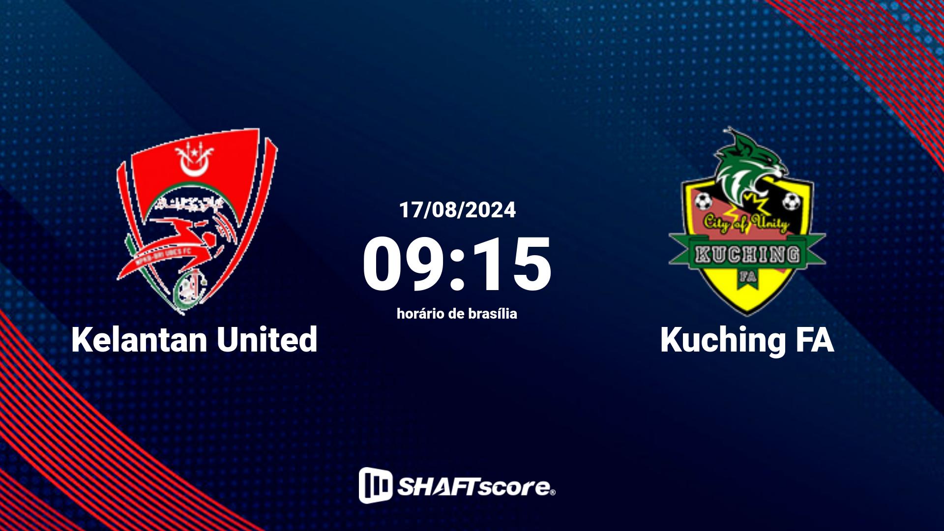 Estatísticas do jogo Kelantan United vs Kuching FA 17.08 09:15