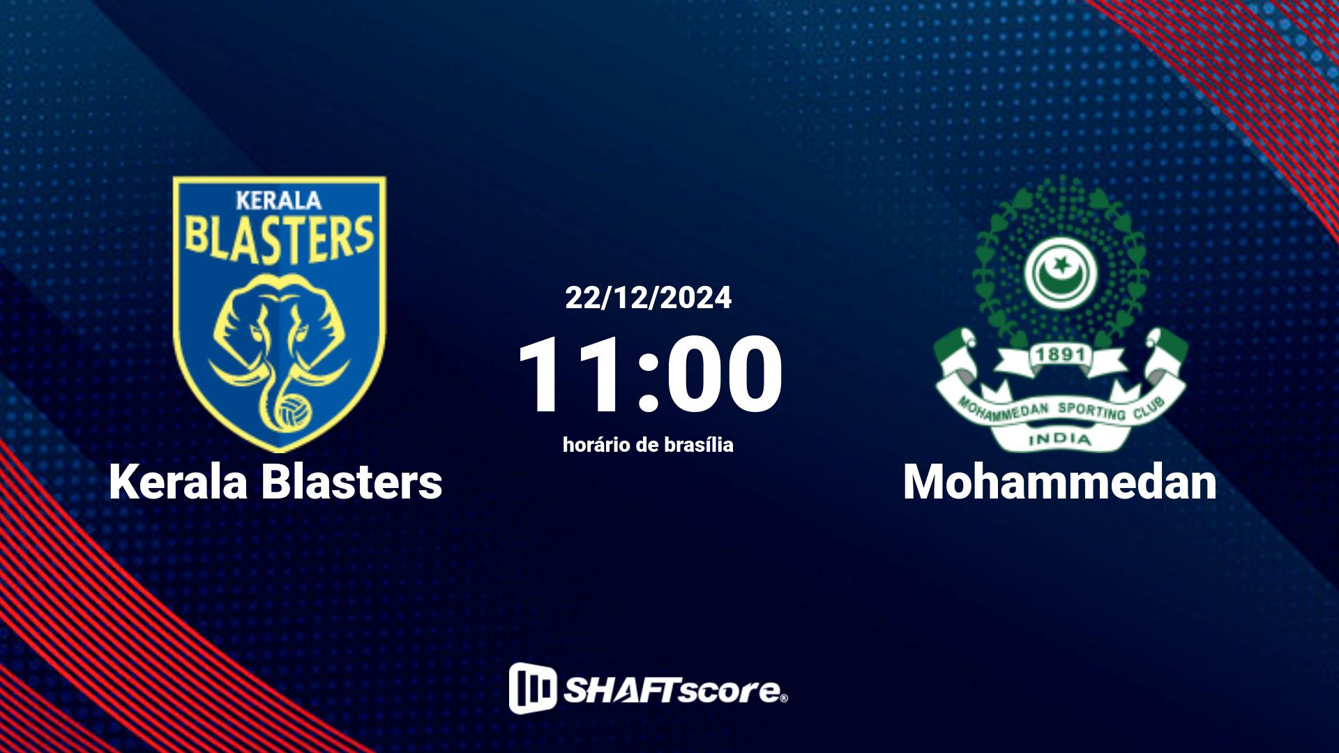 Estatísticas do jogo Kerala Blasters vs Mohammedan 22.12 11:00