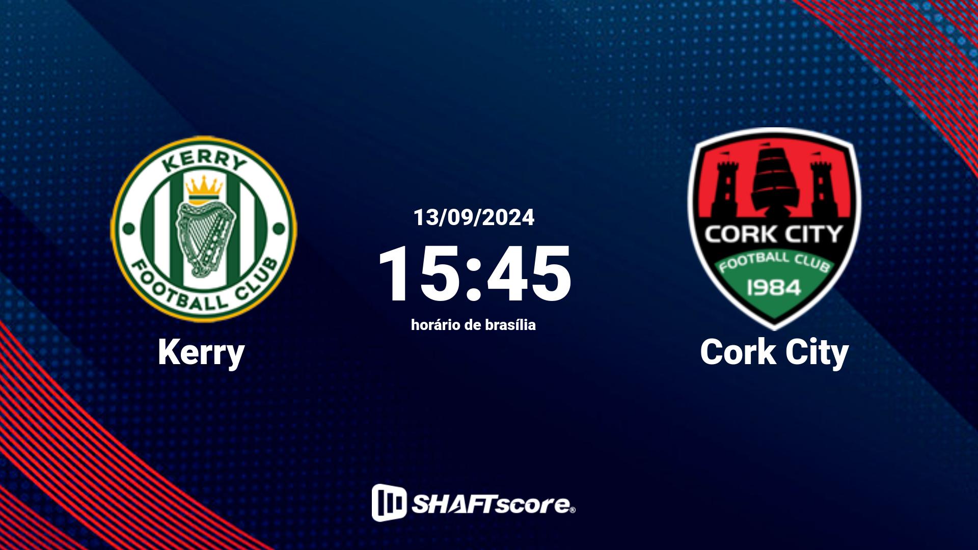 Estatísticas do jogo Kerry vs Cork City 13.09 15:45