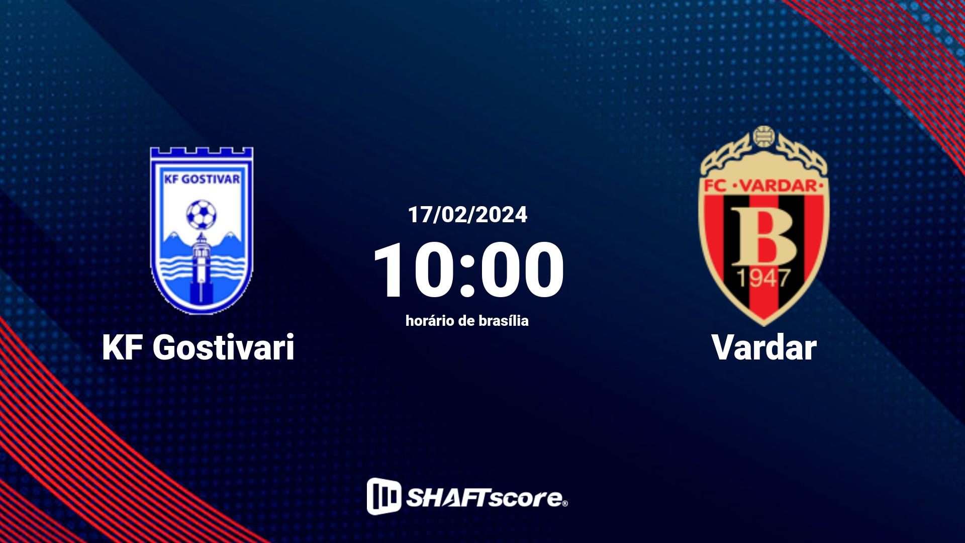 Estatísticas do jogo KF Gostivari vs Vardar 17.02 10:00