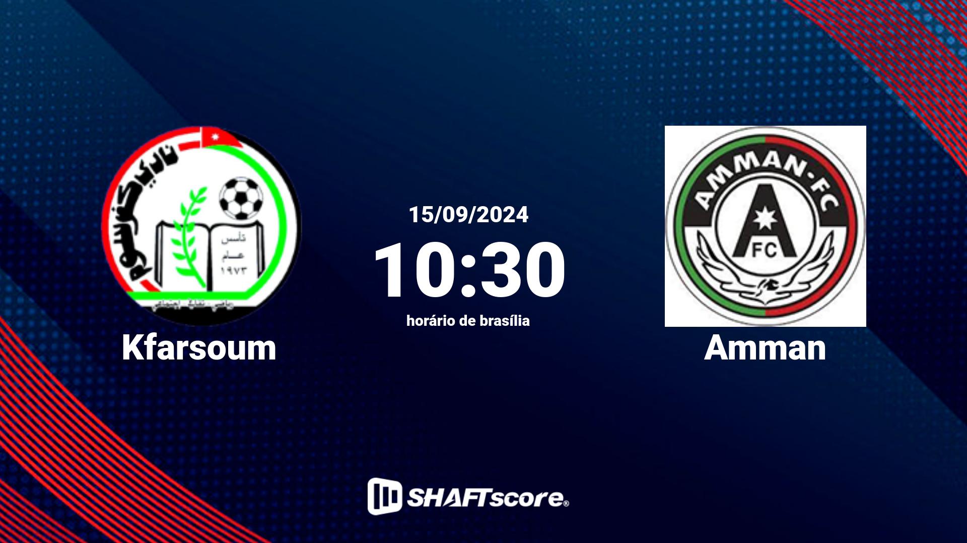 Estatísticas do jogo Kfarsoum vs Amman 15.09 10:30