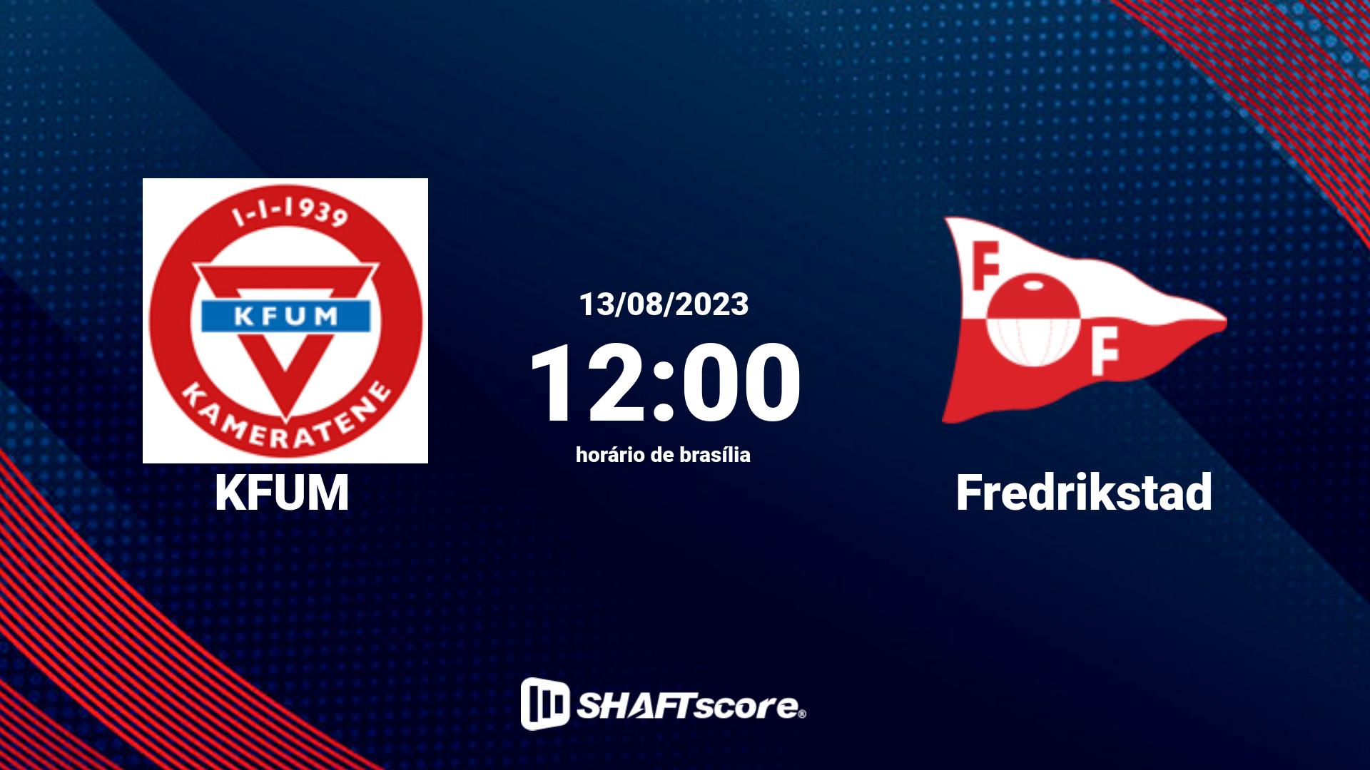Estatísticas do jogo KFUM vs Fredrikstad 13.08 12:00