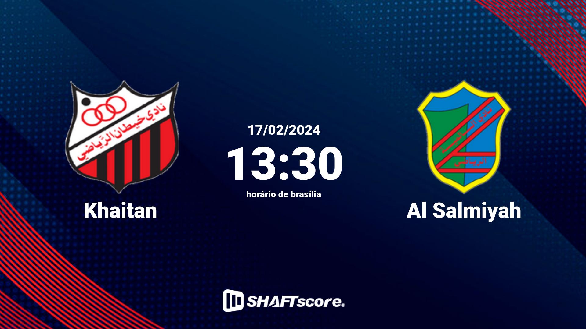 Estatísticas do jogo Khaitan vs Al Salmiyah 17.02 13:30