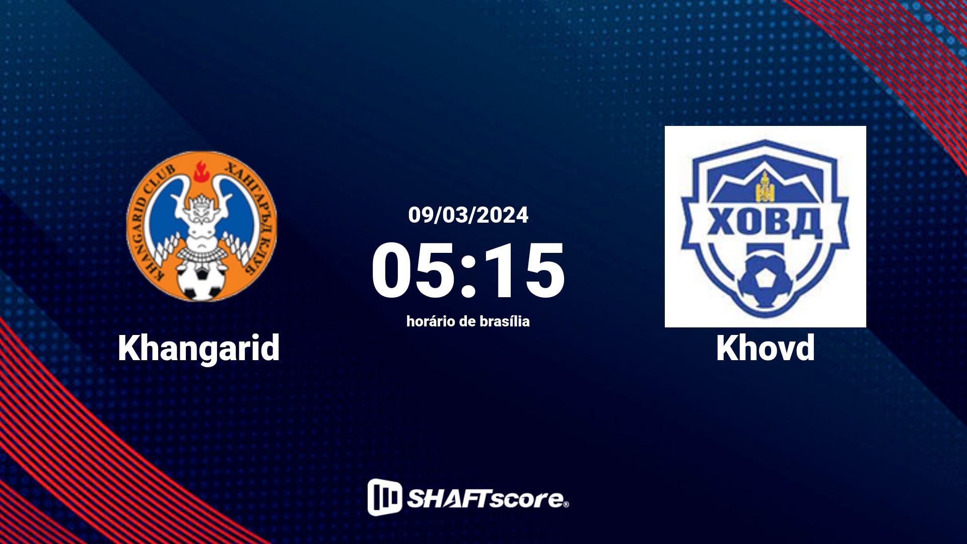 Estatísticas do jogo Khangarid vs Khovd 09.03 05:15