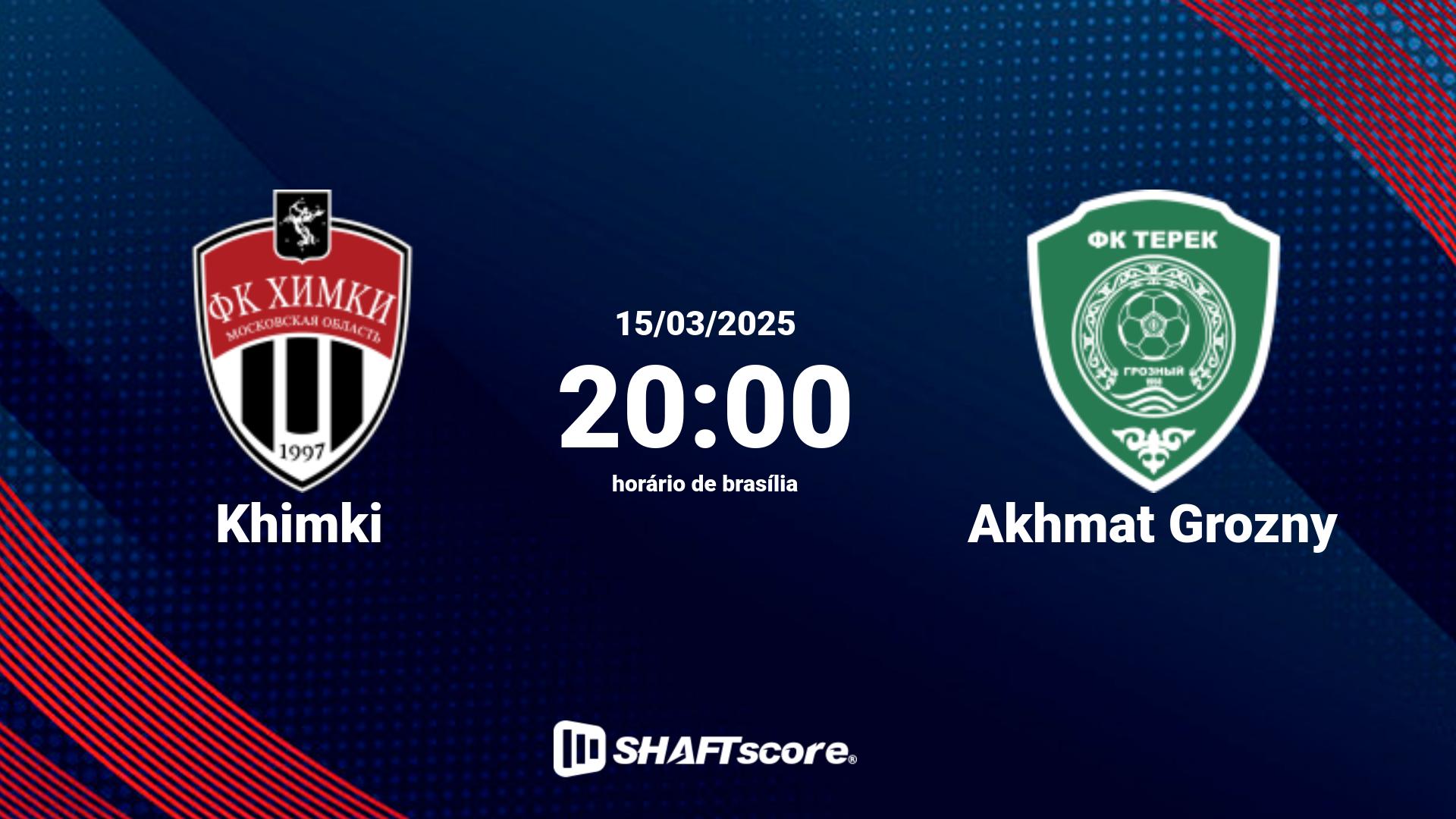 Estatísticas do jogo Khimki vs Akhmat Grozny 15.03 20:00