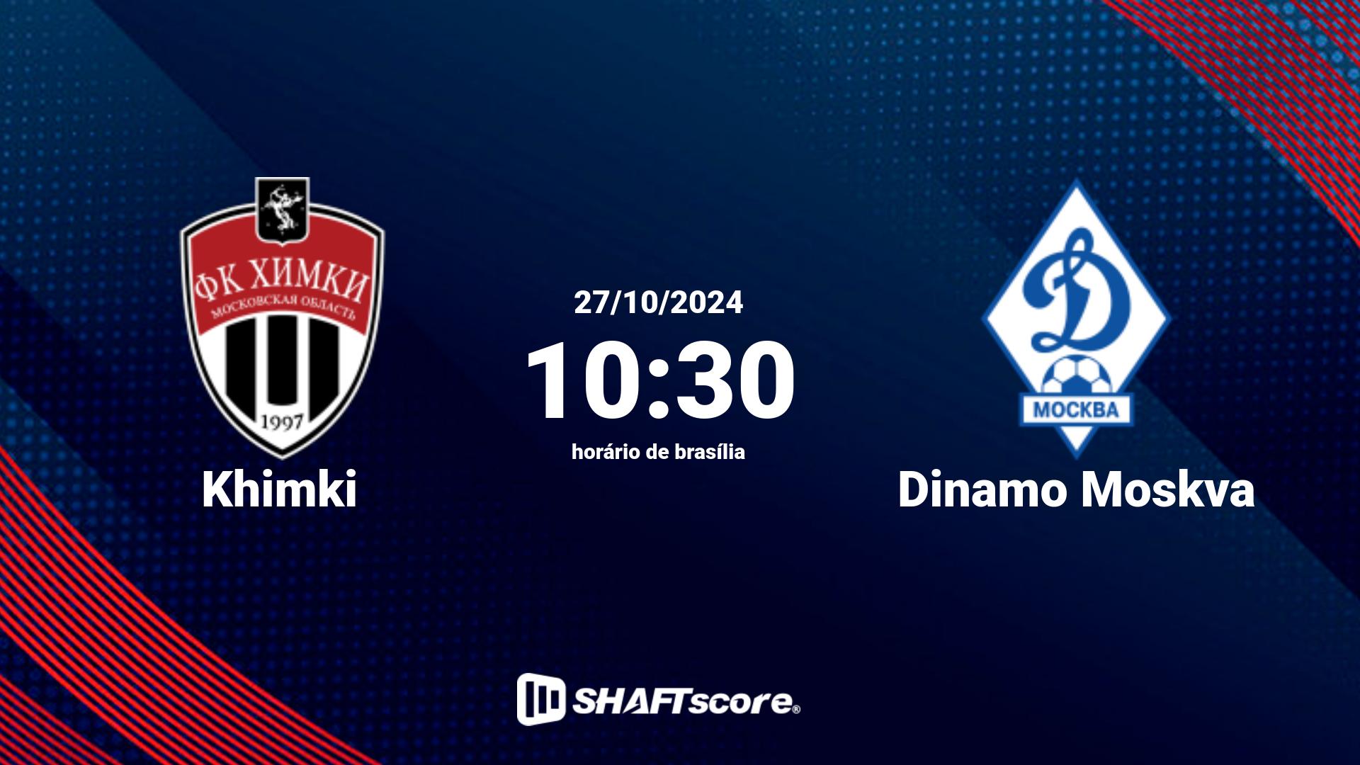 Estatísticas do jogo Khimki vs Dinamo Moskva 27.10 10:30